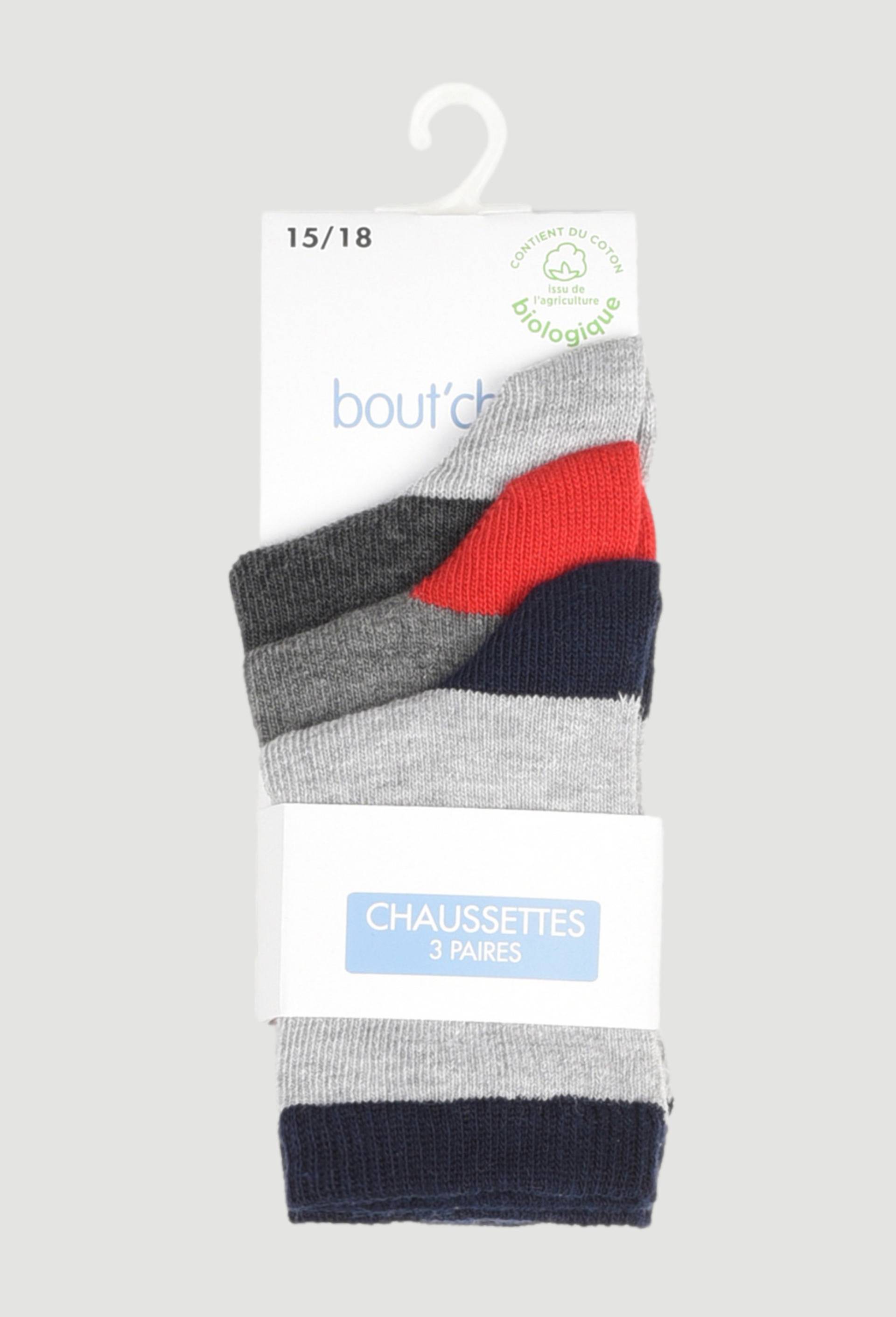Lot de 3 paires de chaussettes contenant du coton BIO, Gris, large image number 0.0