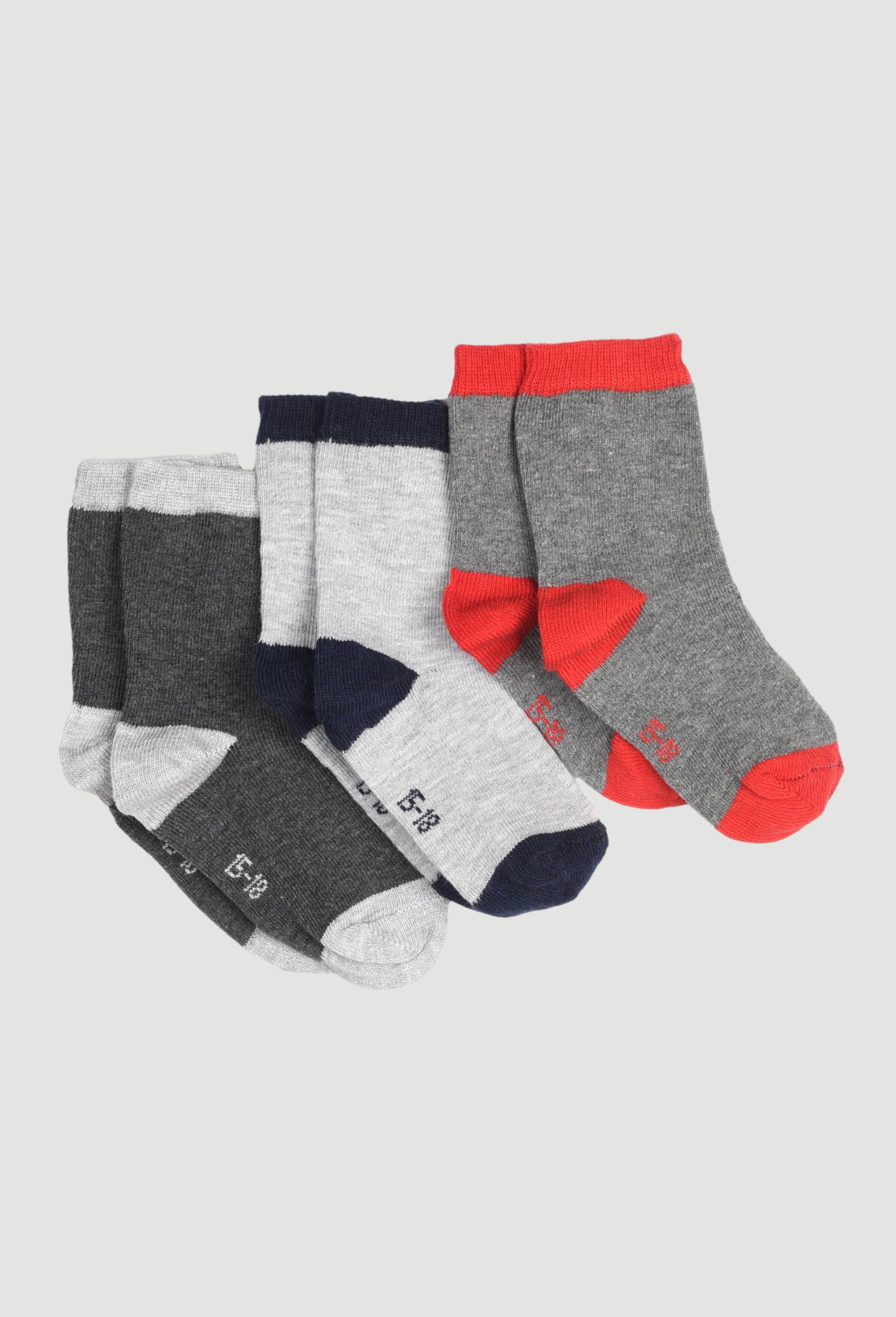 Lot de 3 paires de chaussettes contenant du coton BIO, Gris, large image number 1