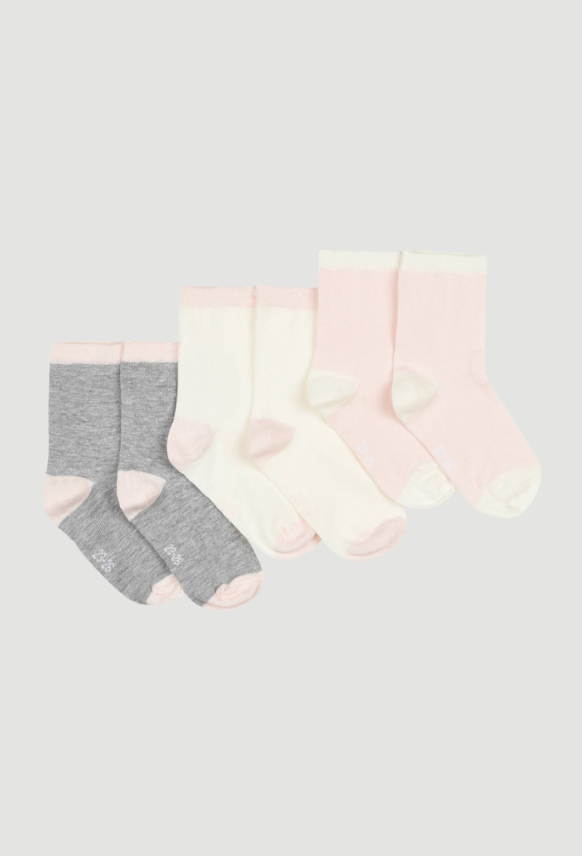 Lot de 3 paires de chaussettes en coton BIO, Rose, large image number 1.0