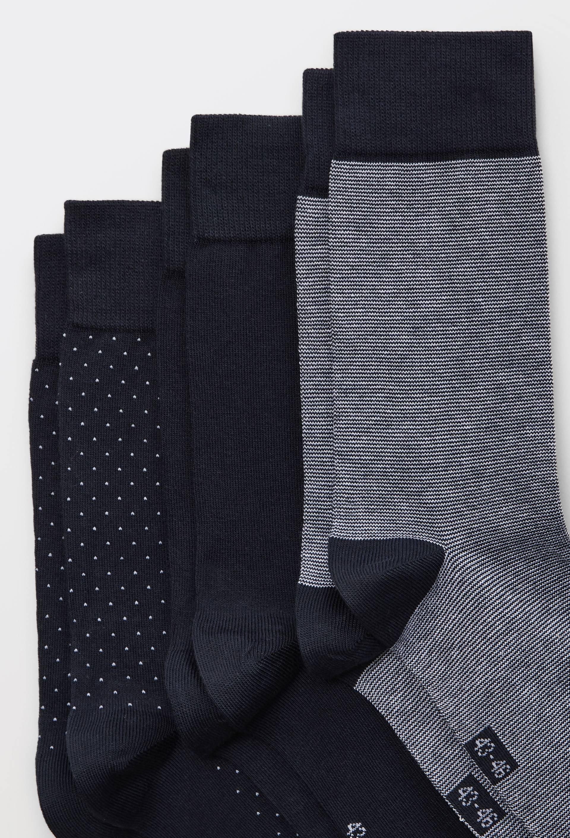 Lot de 3 paires de chaussettes fantaisie en coton, Bleu fonc&eacute;, large image number 1