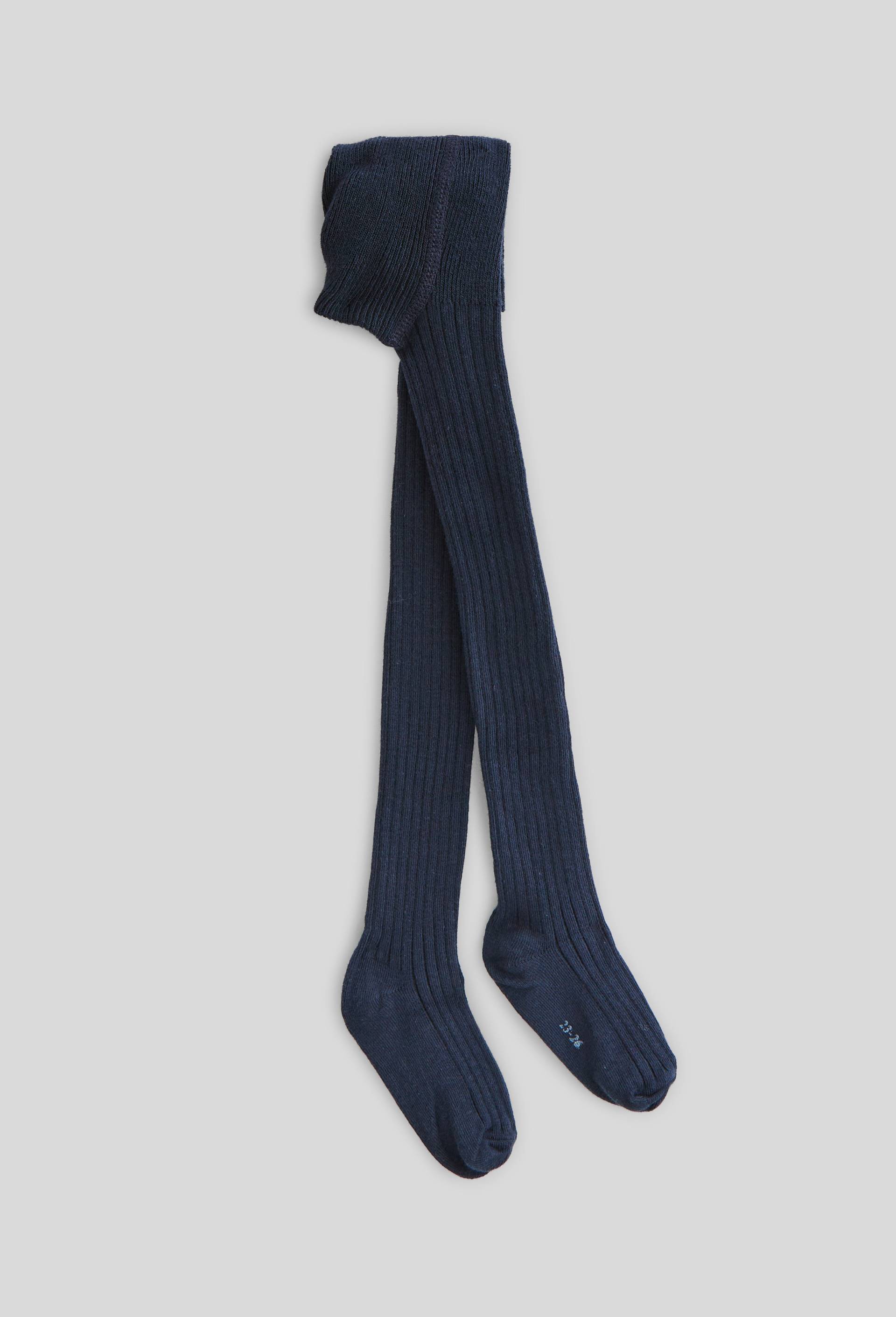 Collant en cote contenant du coton BIO, Bleu foncé, large image number 0.0