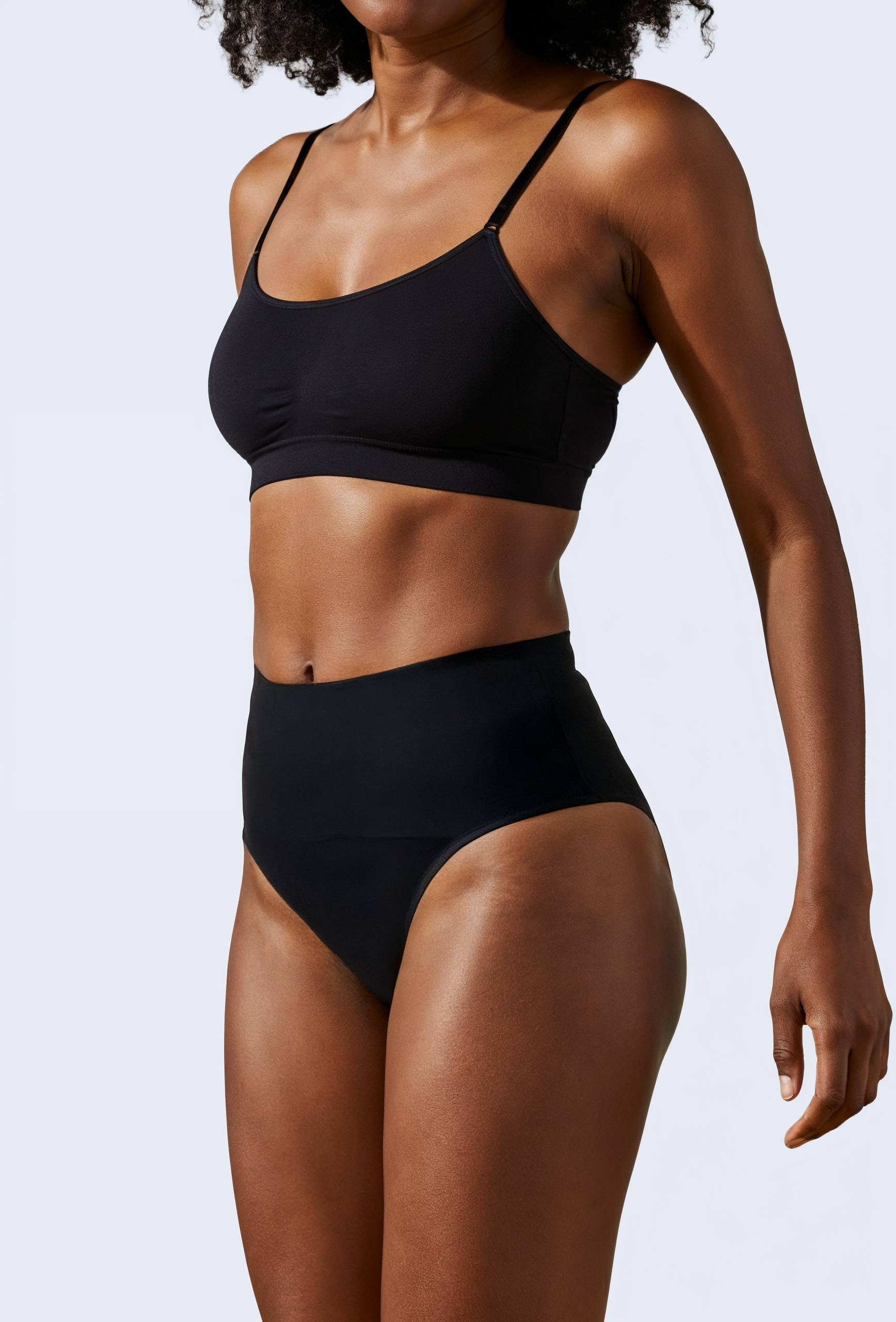 Culotte taille haute sans coutures, Noir, large image number 1