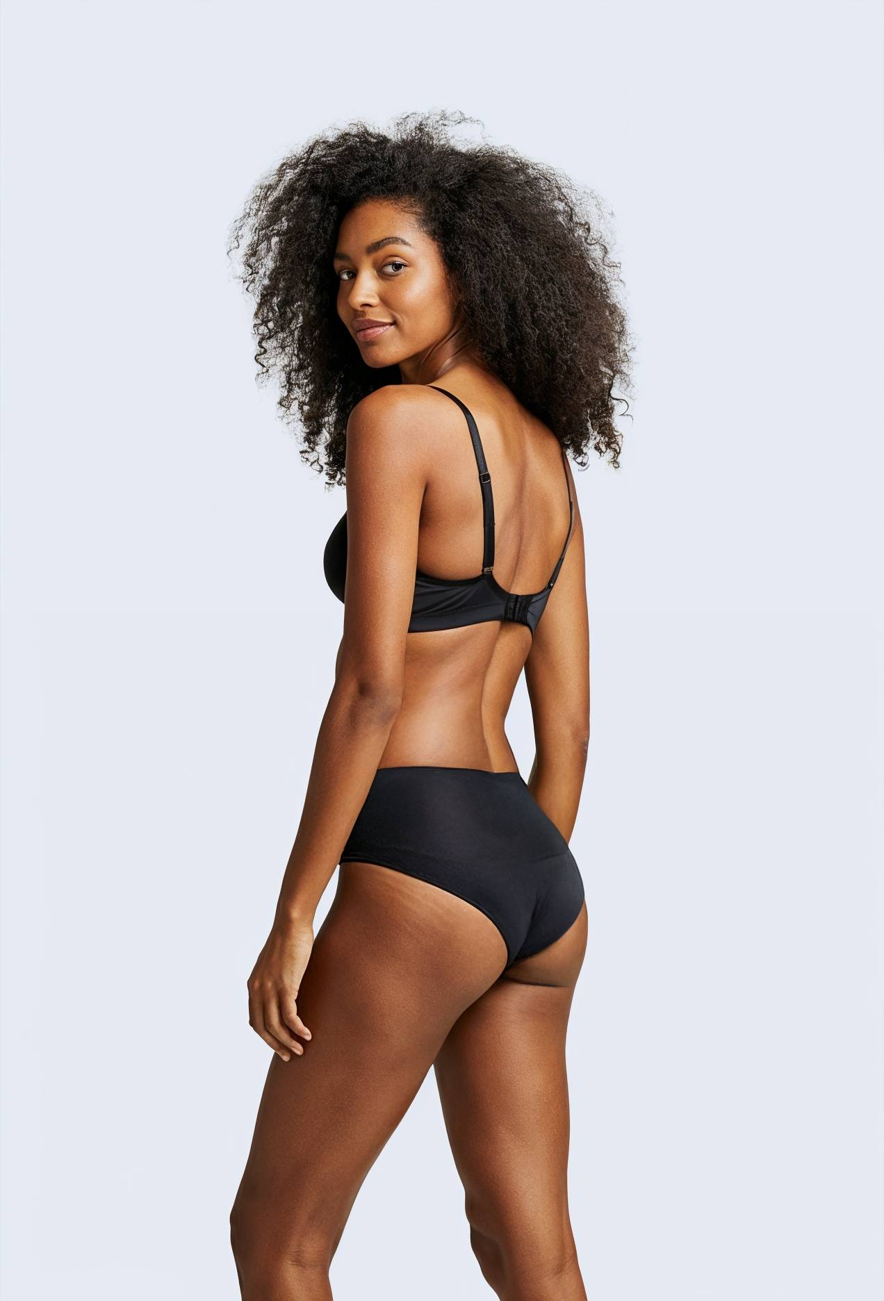 Culotte taille haute sans coutures, Noir, large image number 2