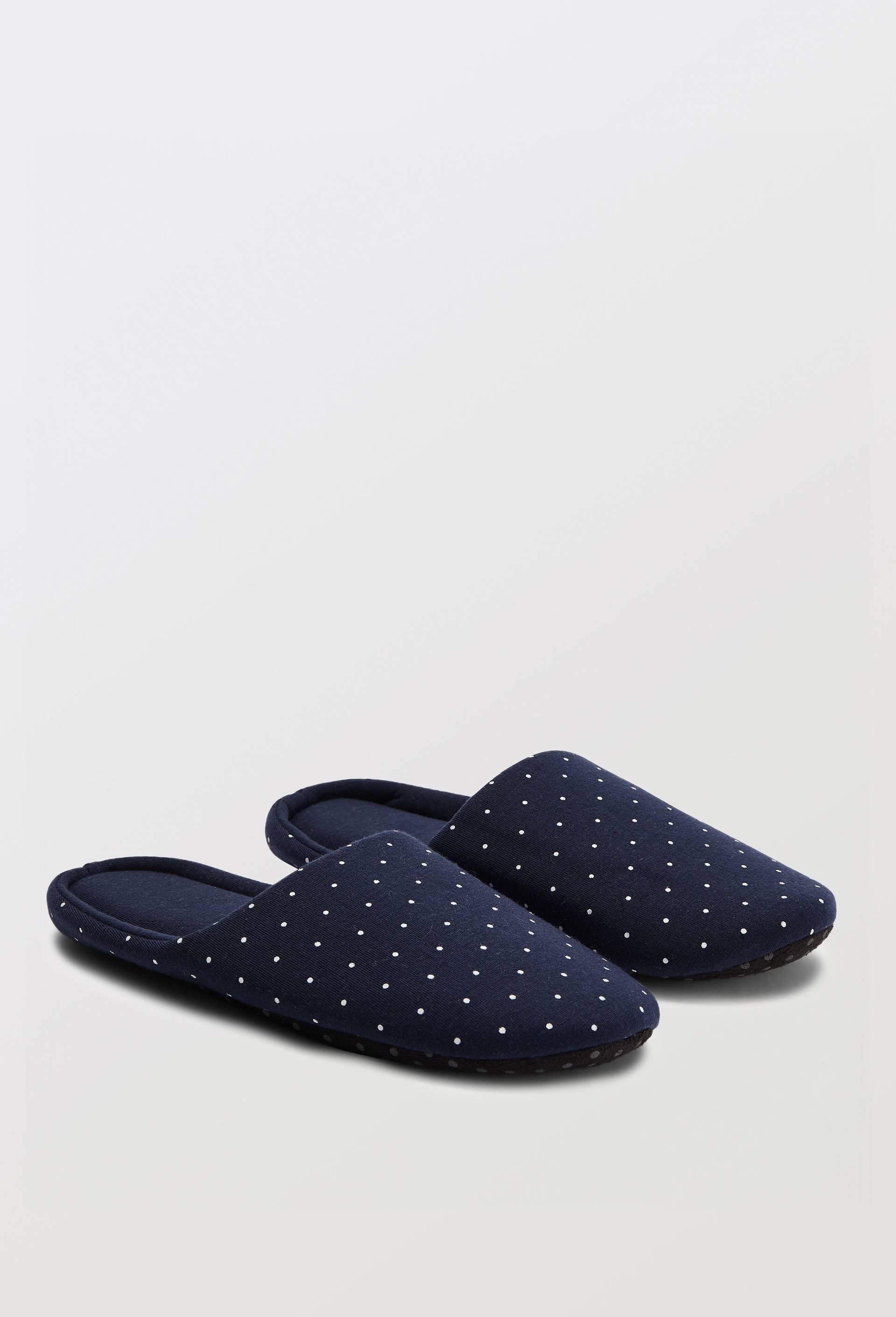 Mules &agrave; pois, Bleu fonc&eacute;, large image number 0