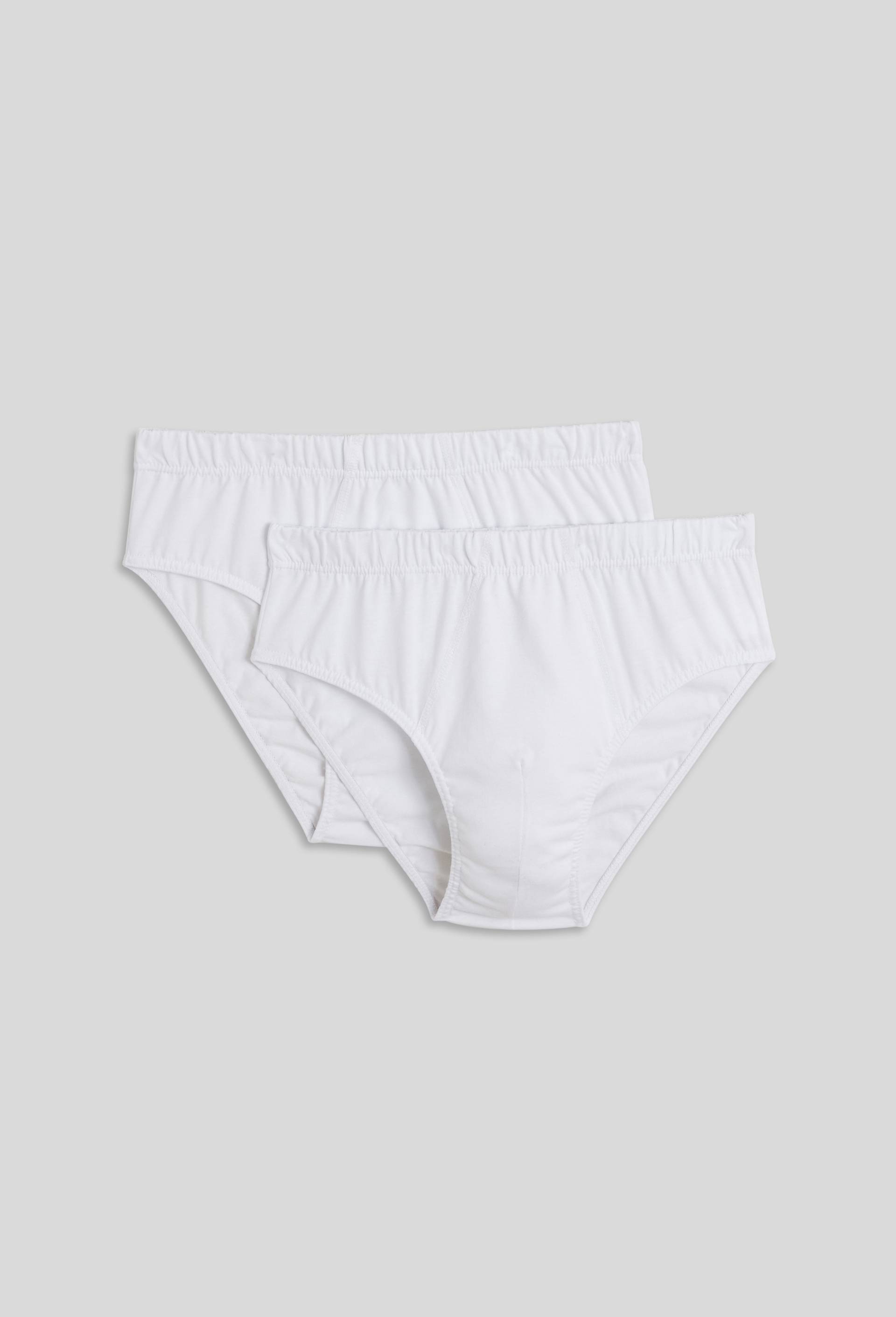 Lot de 2 slips fantaisie en coton BIO, certifi&eacute; OEKO-TEX, Blanc, large image number 0
