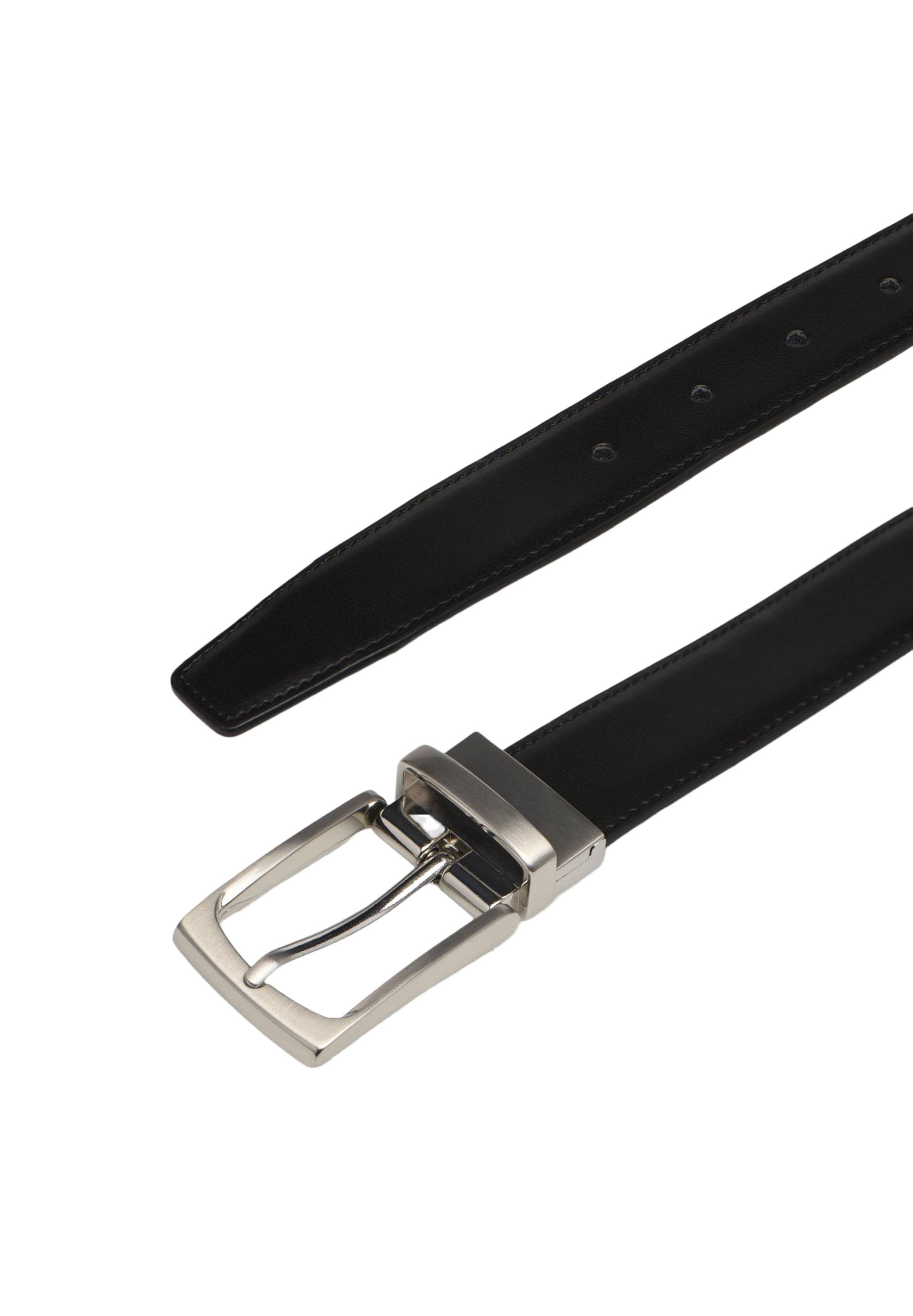 Ceinture r&eacute;versible, Cuir lisse Responsable, Brun, large image number 3