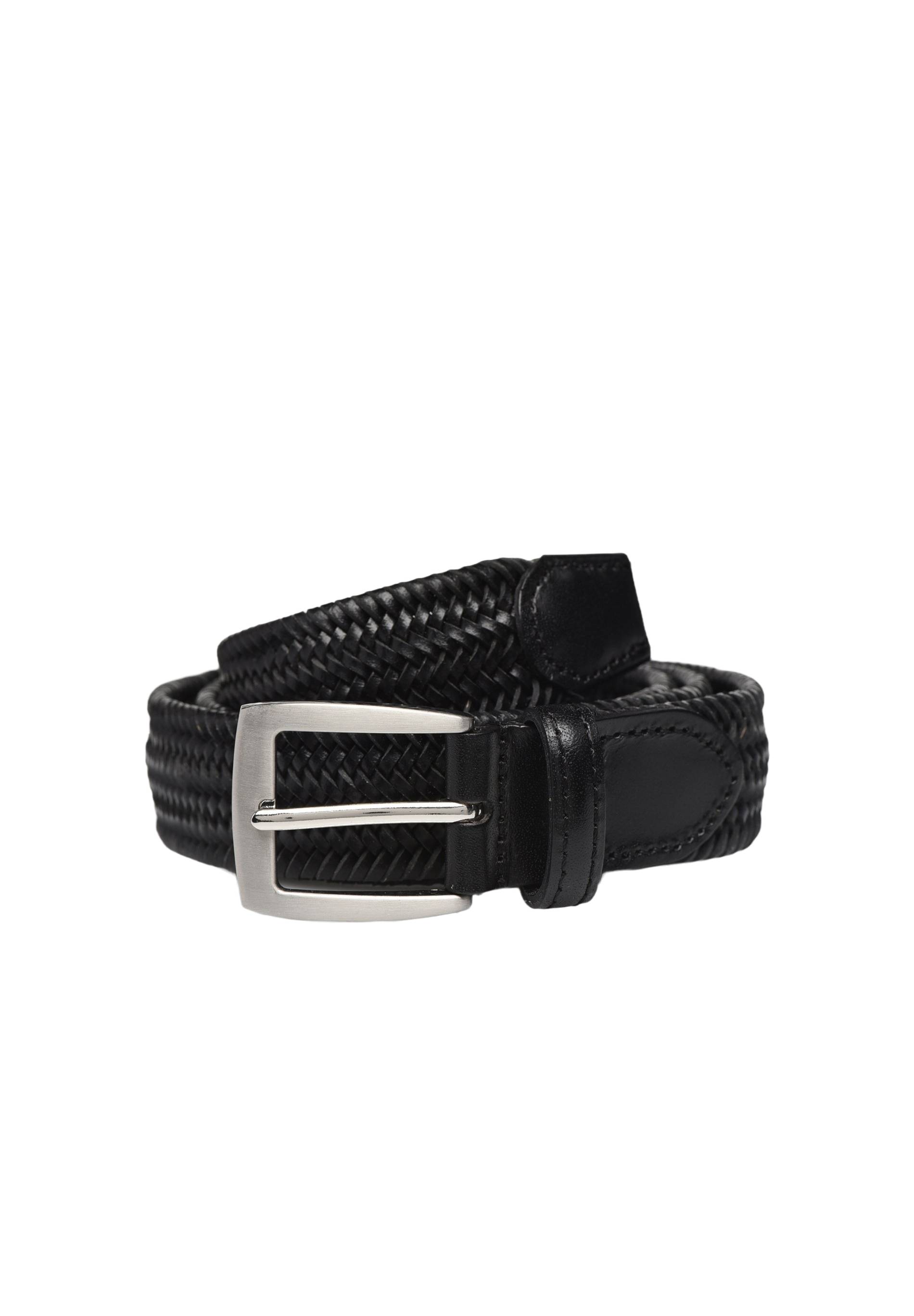 Ceinture en cuir tressée, Noir, large image number 2.0