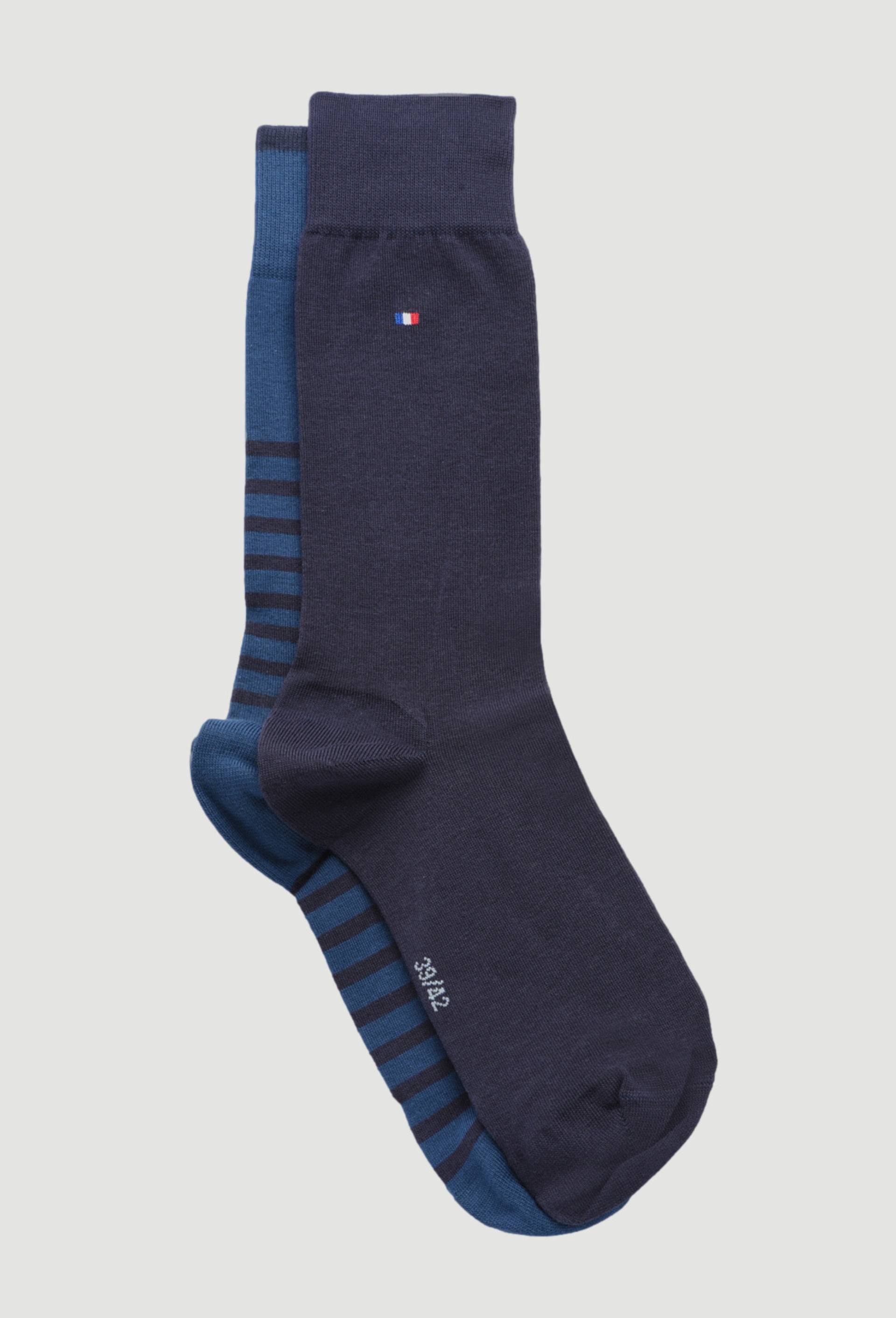 Lot de 2 paires de chaussettes à chevrons contenant de la laine, Bleu foncé, large image number 0