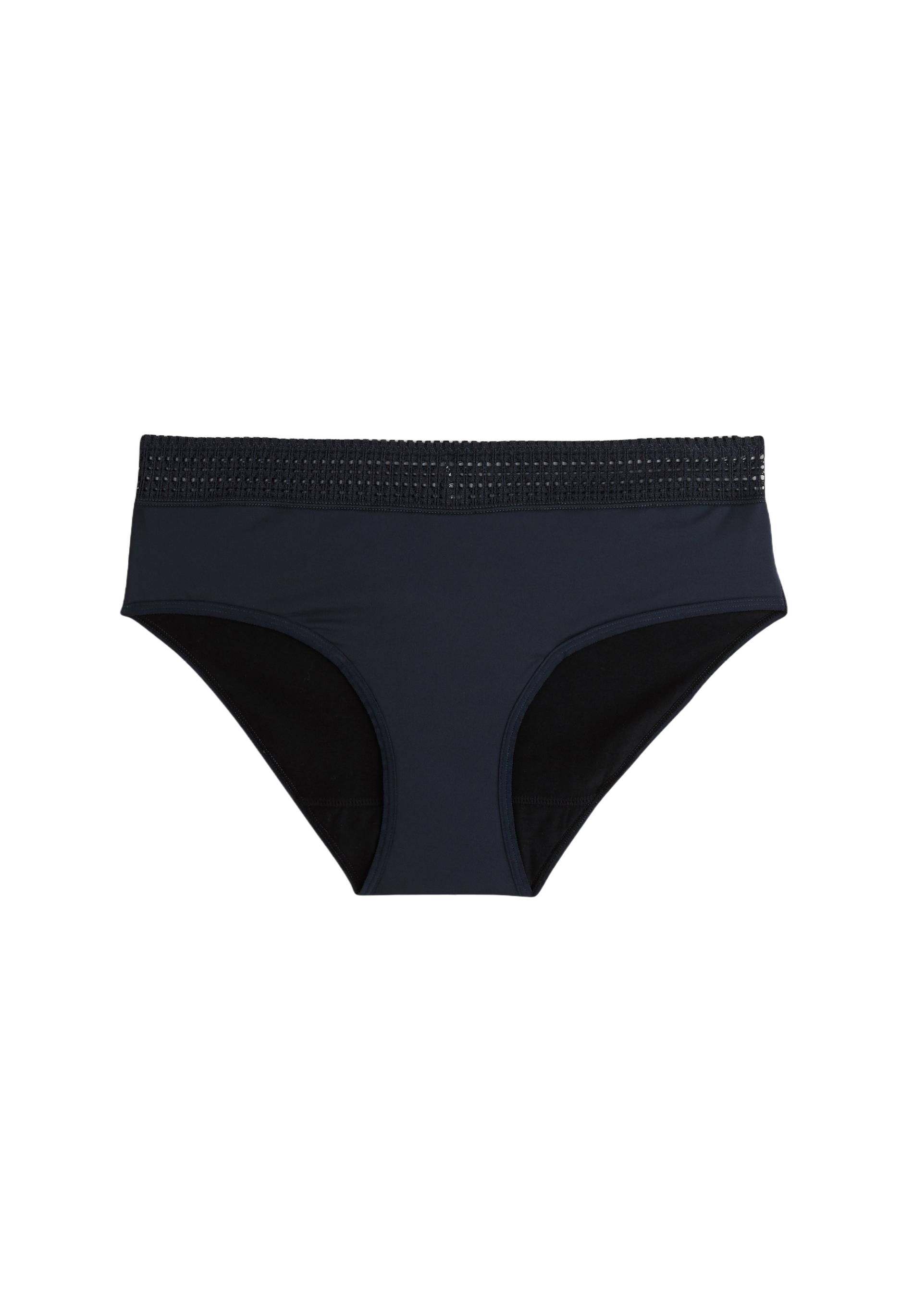 Culotte menstruelle en microfibre et dentelle, Bleu fonc&eacute;, large image number 5