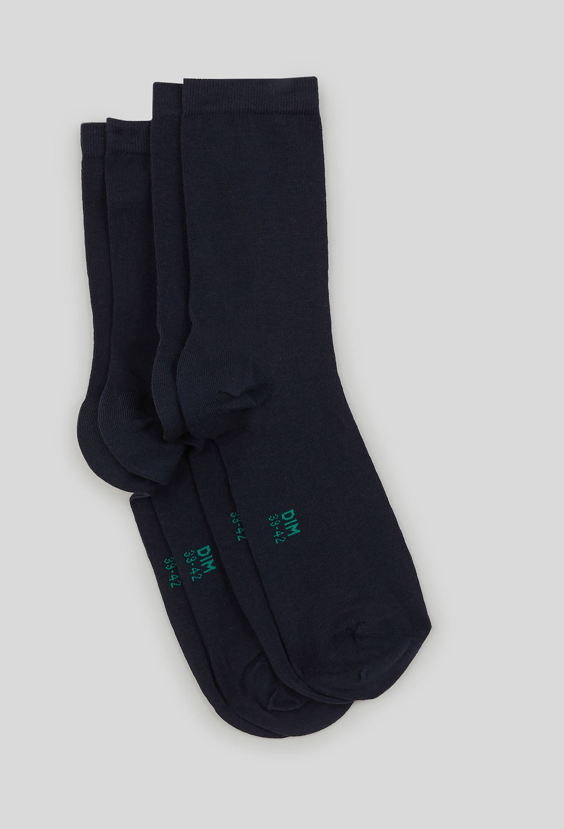 Lot de 2 chaussettes en coton DIM, Marine, large image number 1