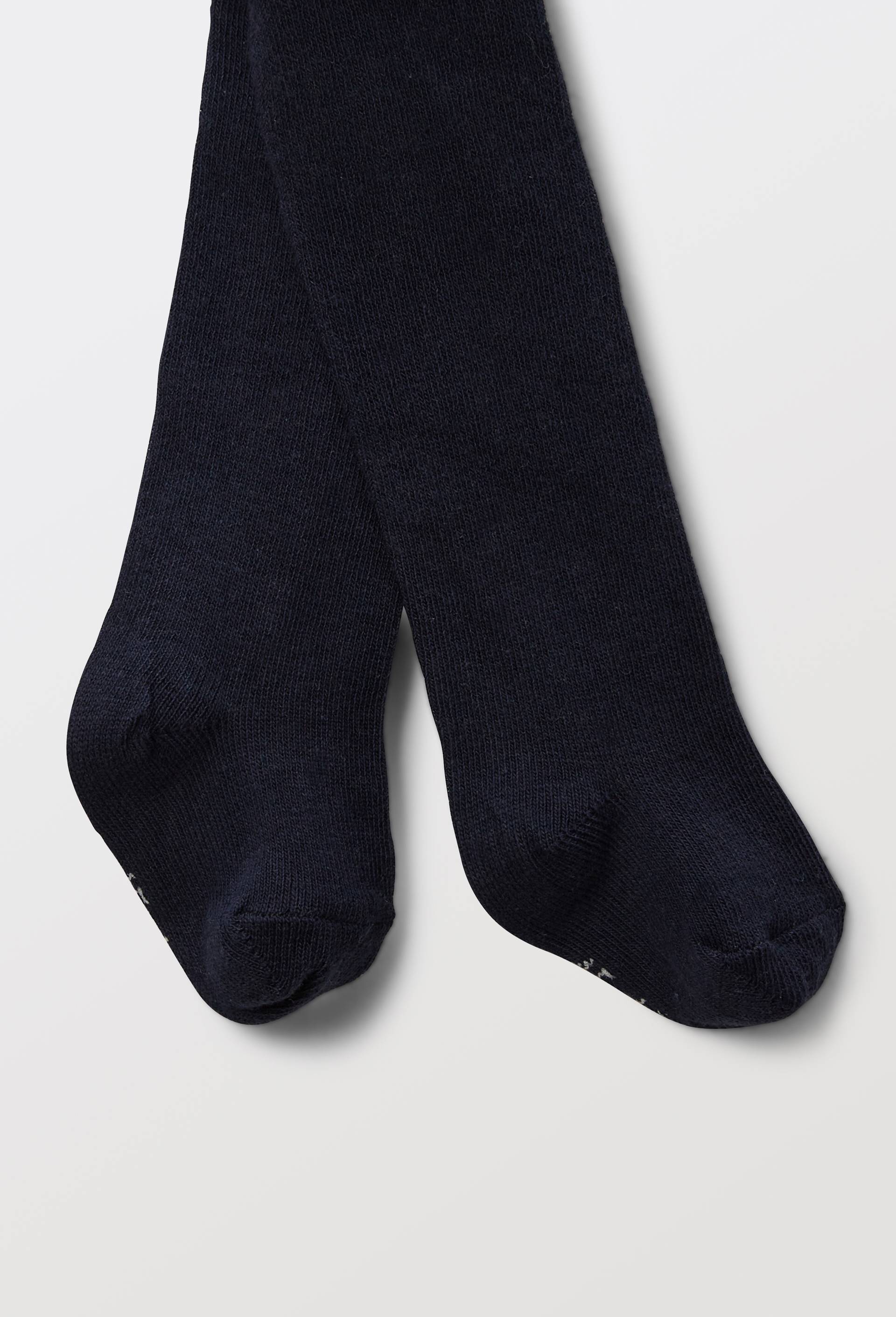 Lot de 2 paires de collants unis contenant du coton BIO, Bleu fonc&eacute;, large image number 1