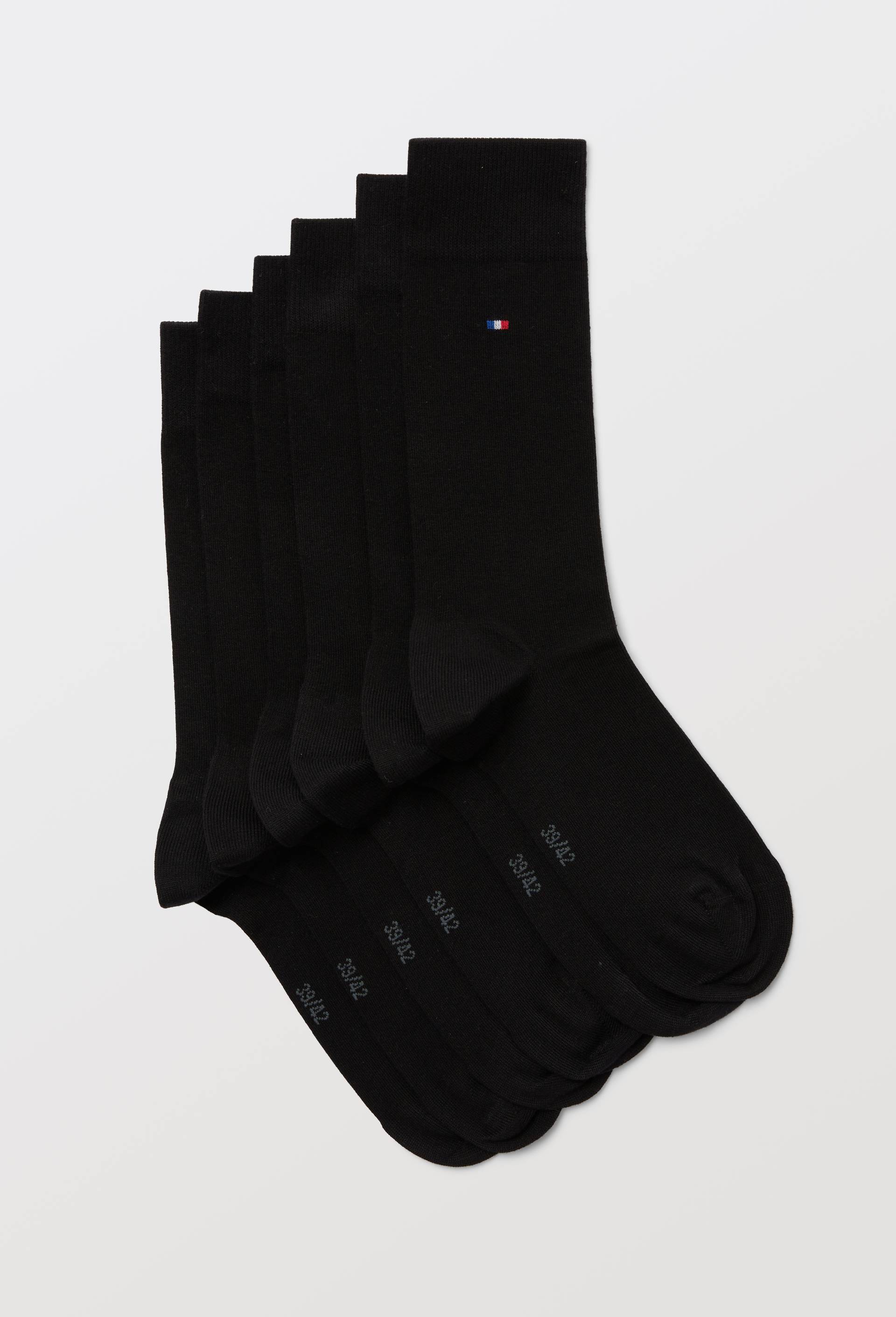 Lot de 3 paires de chaussettes en coton Fabrication Fran&ccedil;aise, Noir, large image number 0