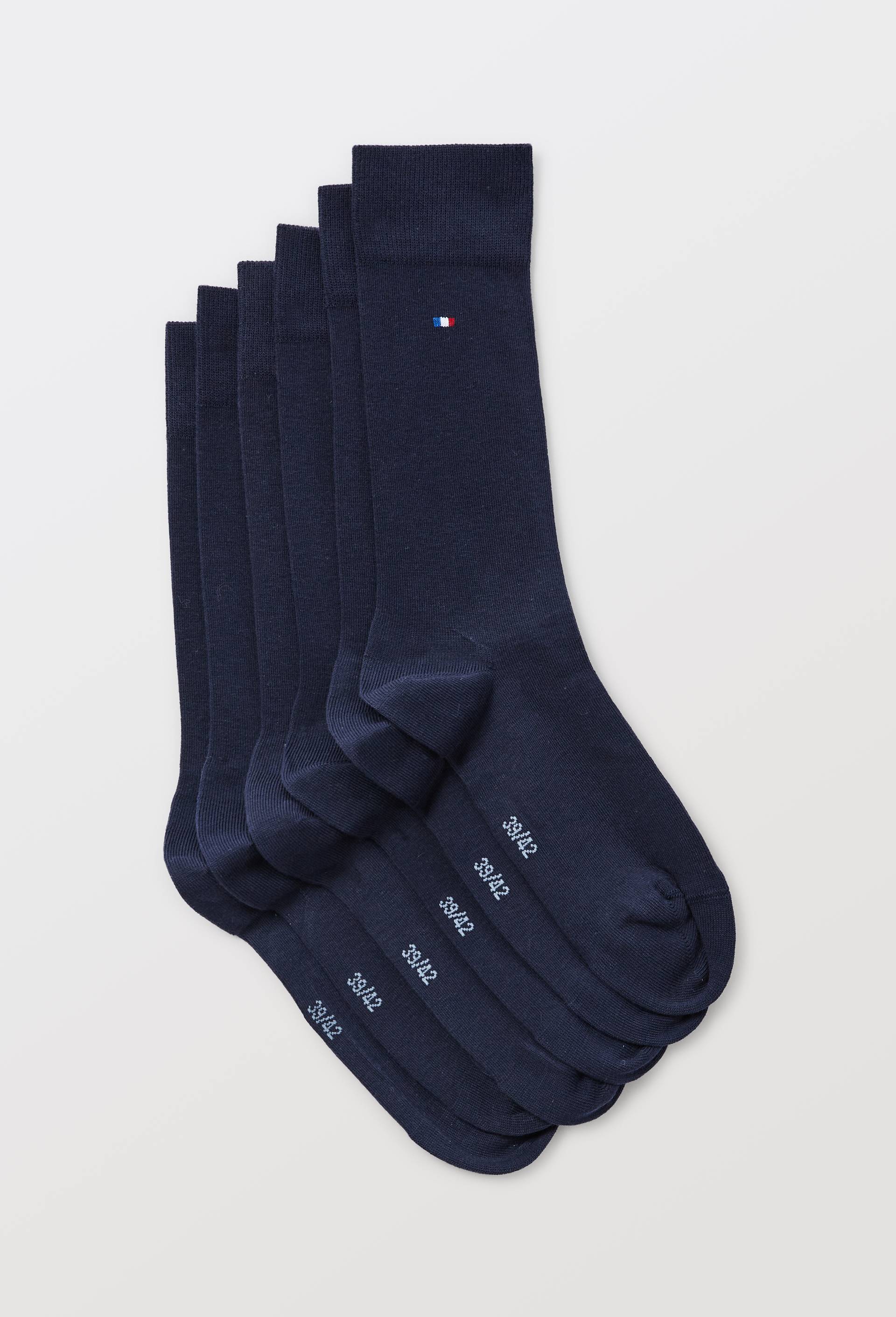 Lot de 3 paires de chaussettes en coton Fabrication Fran&ccedil;aise, Bleu fonc&eacute;, large image number 1