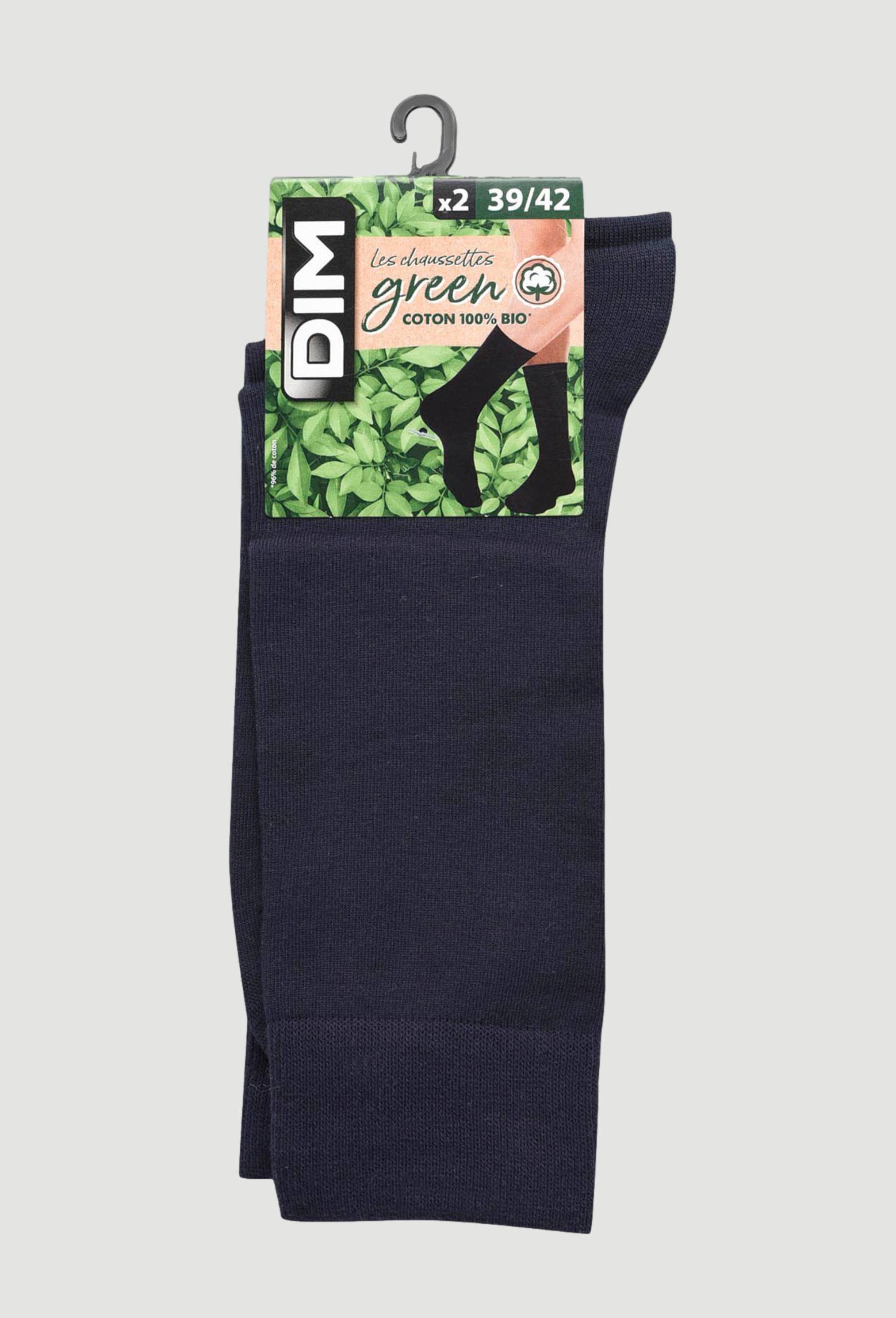 Lot de 2 paires de chaussettes en coton BIO GREEN DIM, Marine, large image number 0