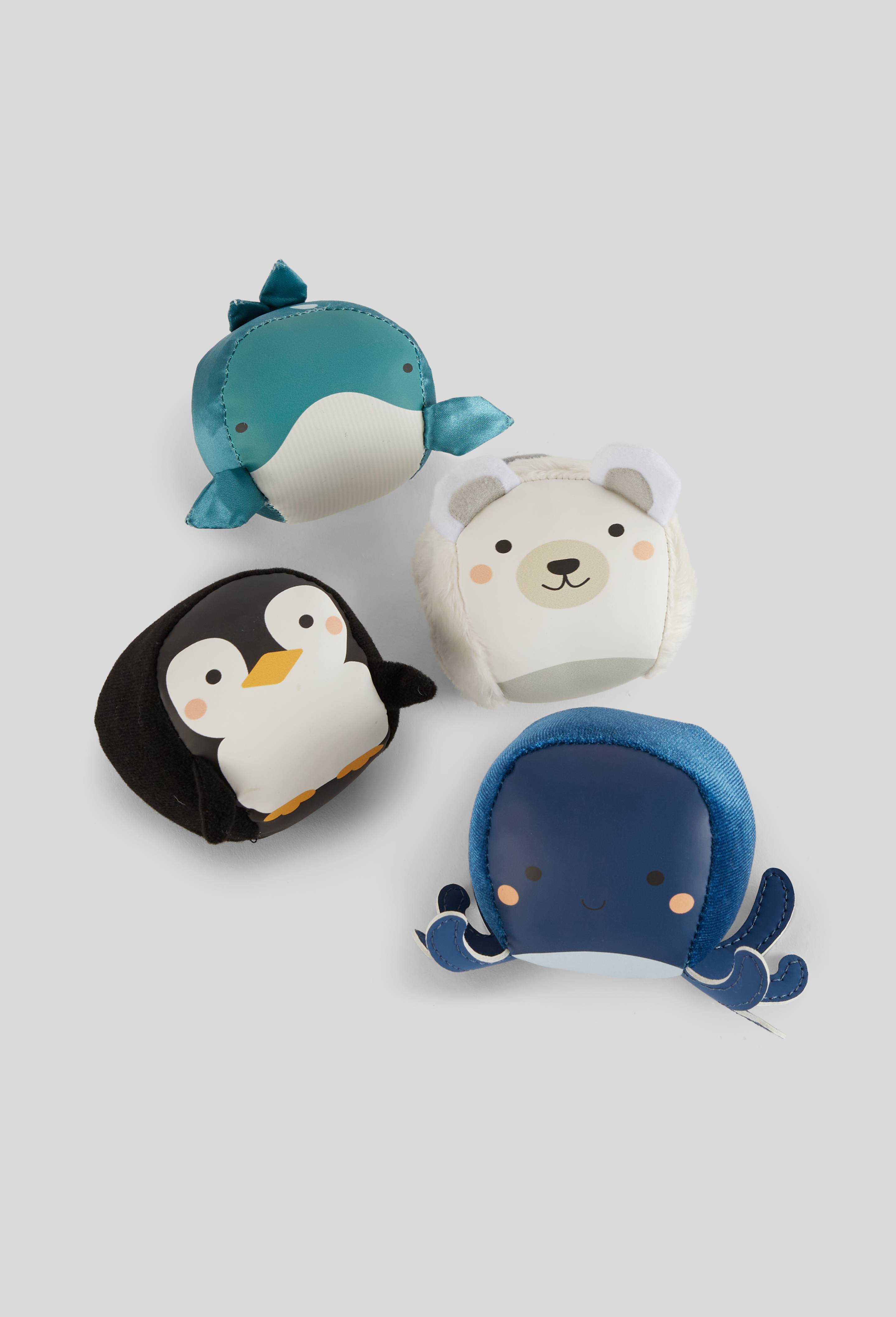 Set de 4 balles doudous ocean, Bleu, large image number 0