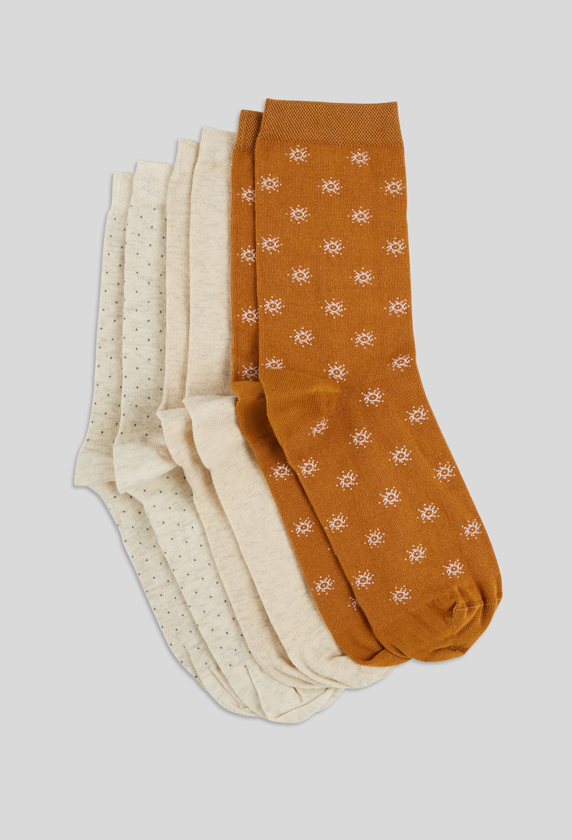 Lot de 3 paires de chaussettes fantaisie en coton, Jaune, large image number 0