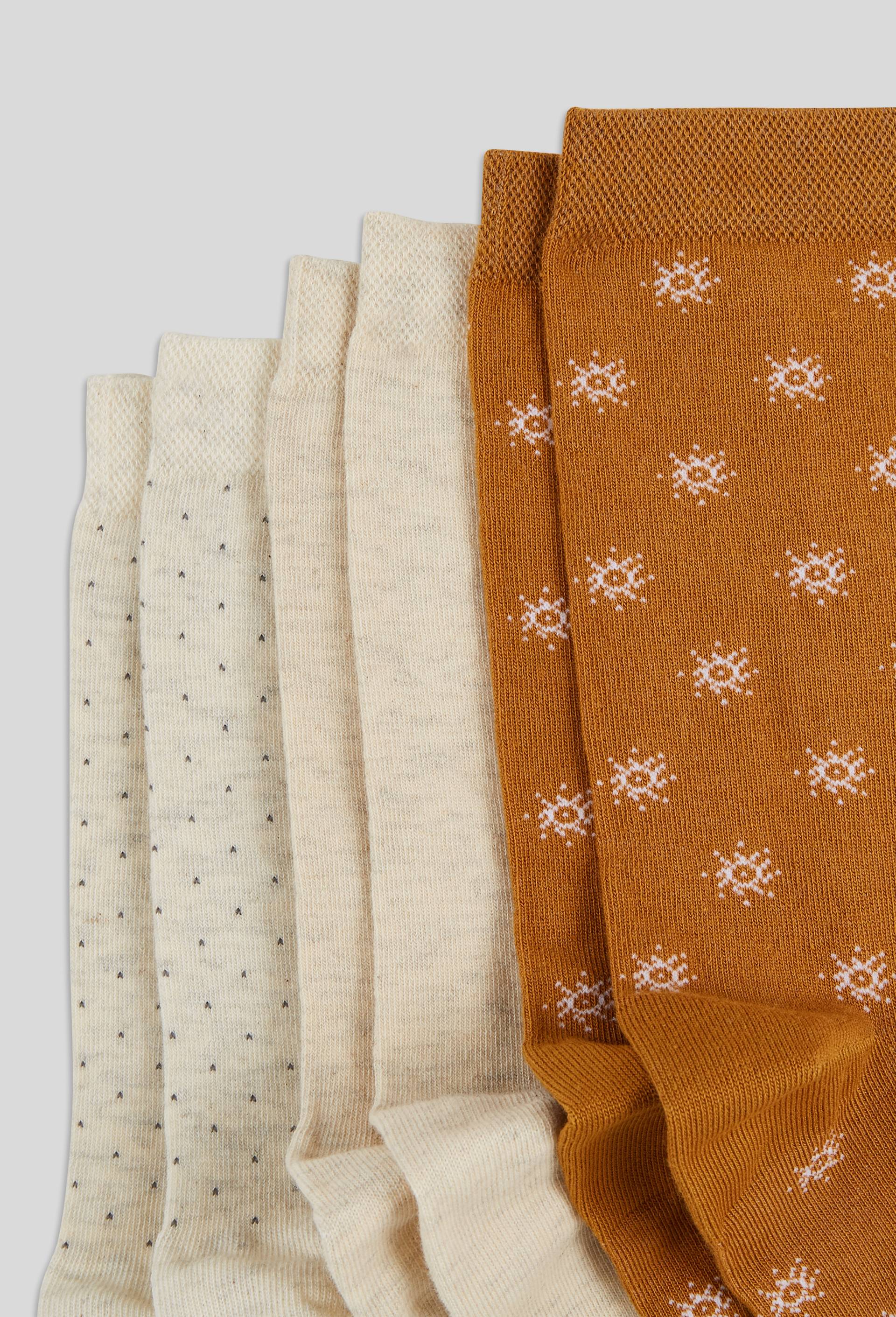 Lot de 3 paires de chaussettes fantaisie en coton, Jaune, large image number 1