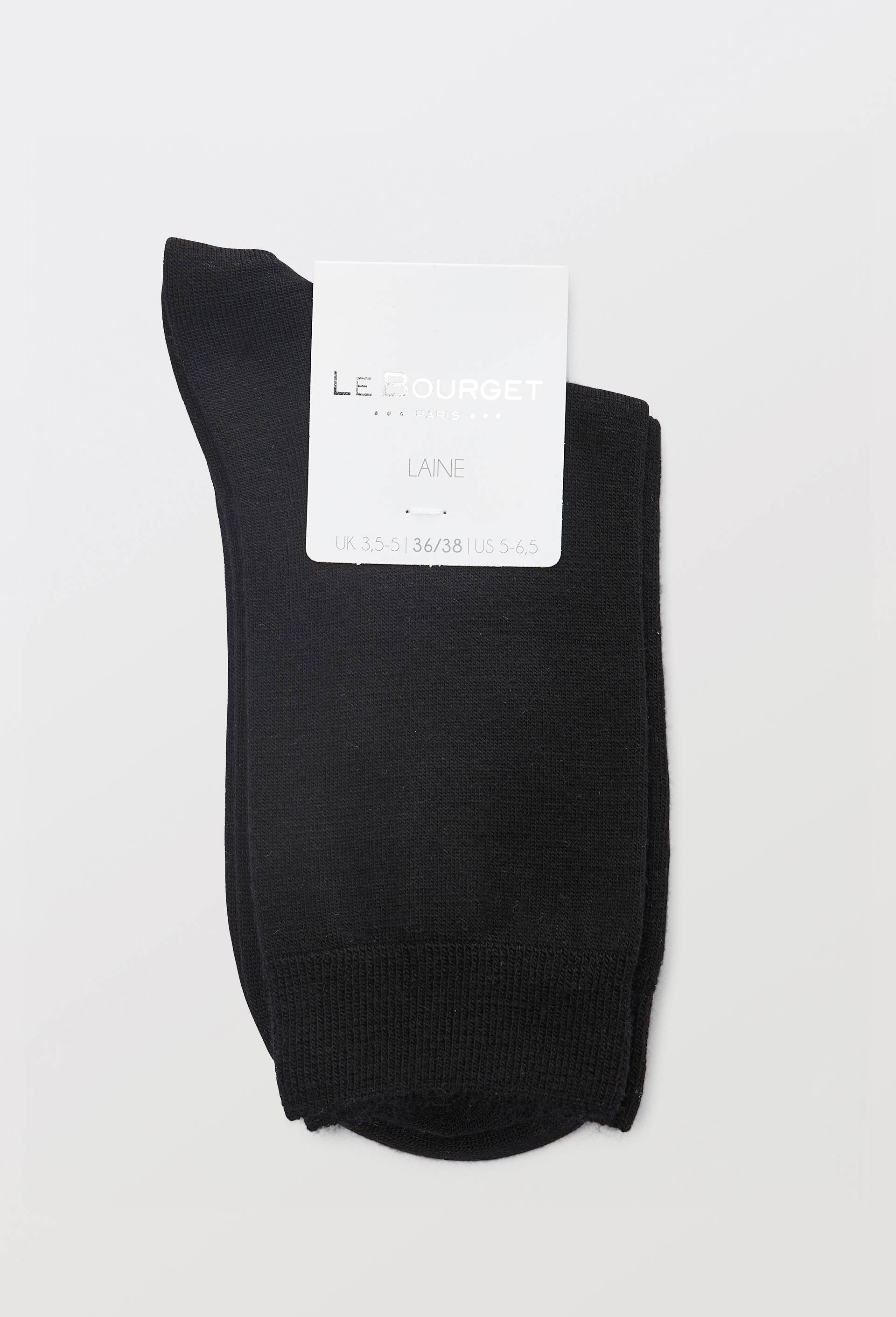 Paire de chaussettes en laine Le Bourget, Noir, large image number 0.0