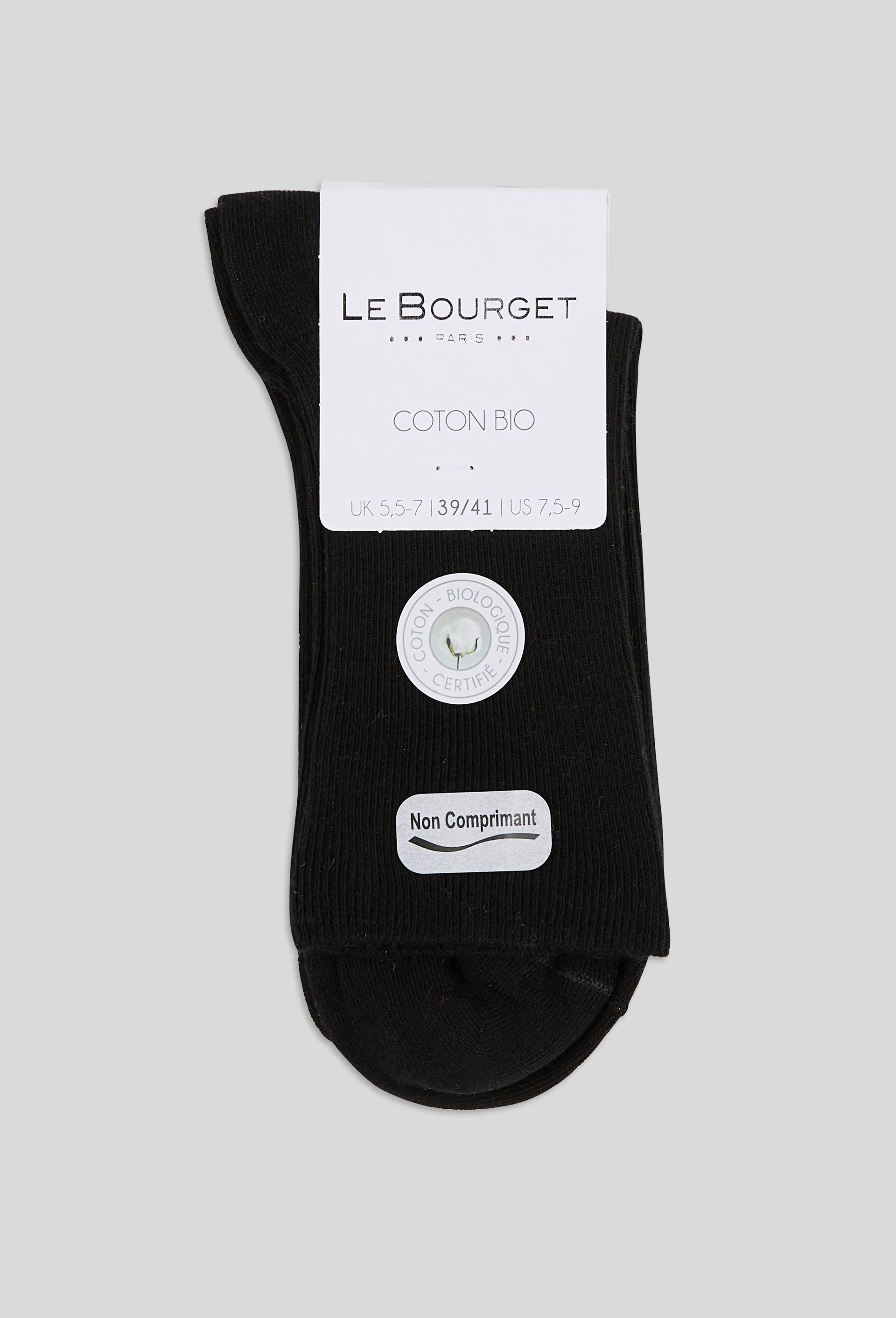 Paire de chaussettes à fines cotes en coton BIO - LE BOURGET - Modalova