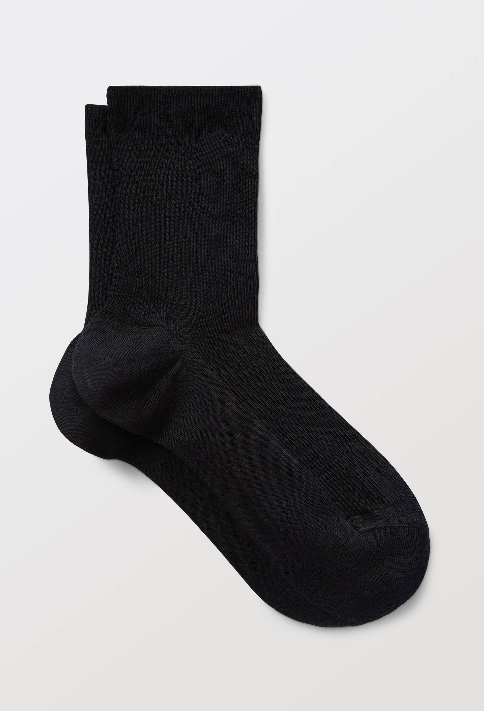 Paire de chaussettes &agrave; fines cotes en coton BIO Le Bourget, Noir, large image number 0.0