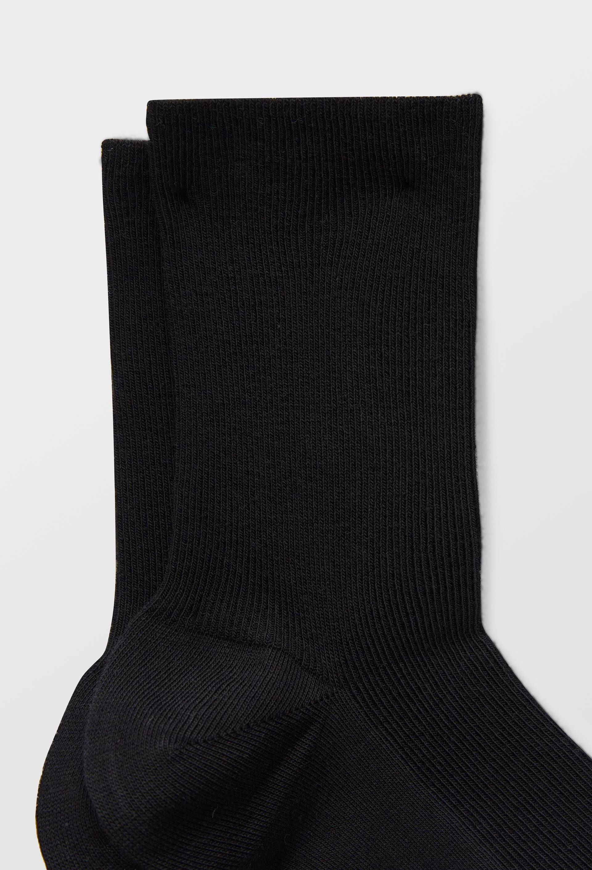 Paire de chaussettes &agrave; fines cotes en coton BIO Le Bourget, Noir, large image number 1