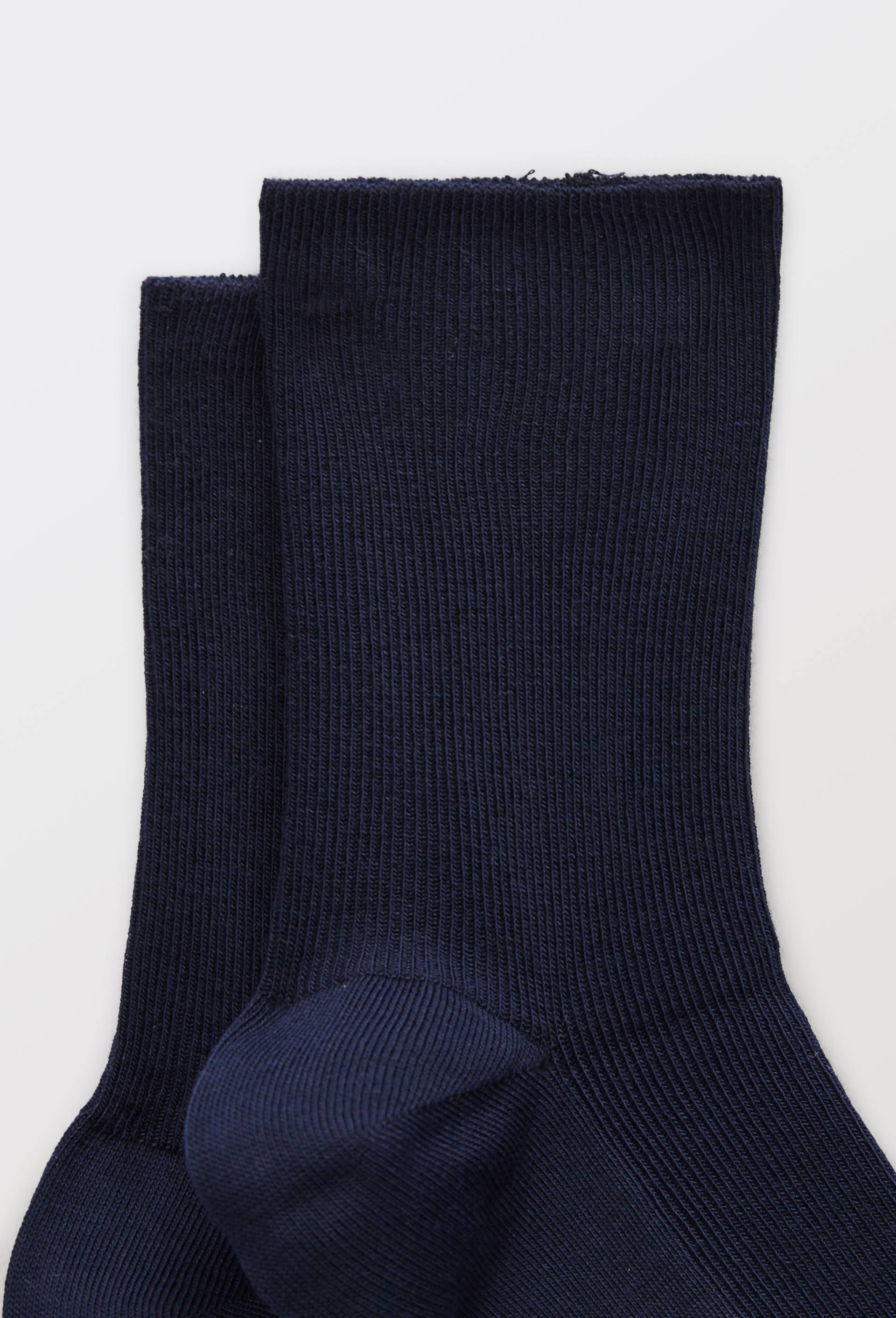 Paire de chaussettes &agrave; fines cotes en coton BIO Le Bourget, Bleu fonc&eacute;, large image number 1.0