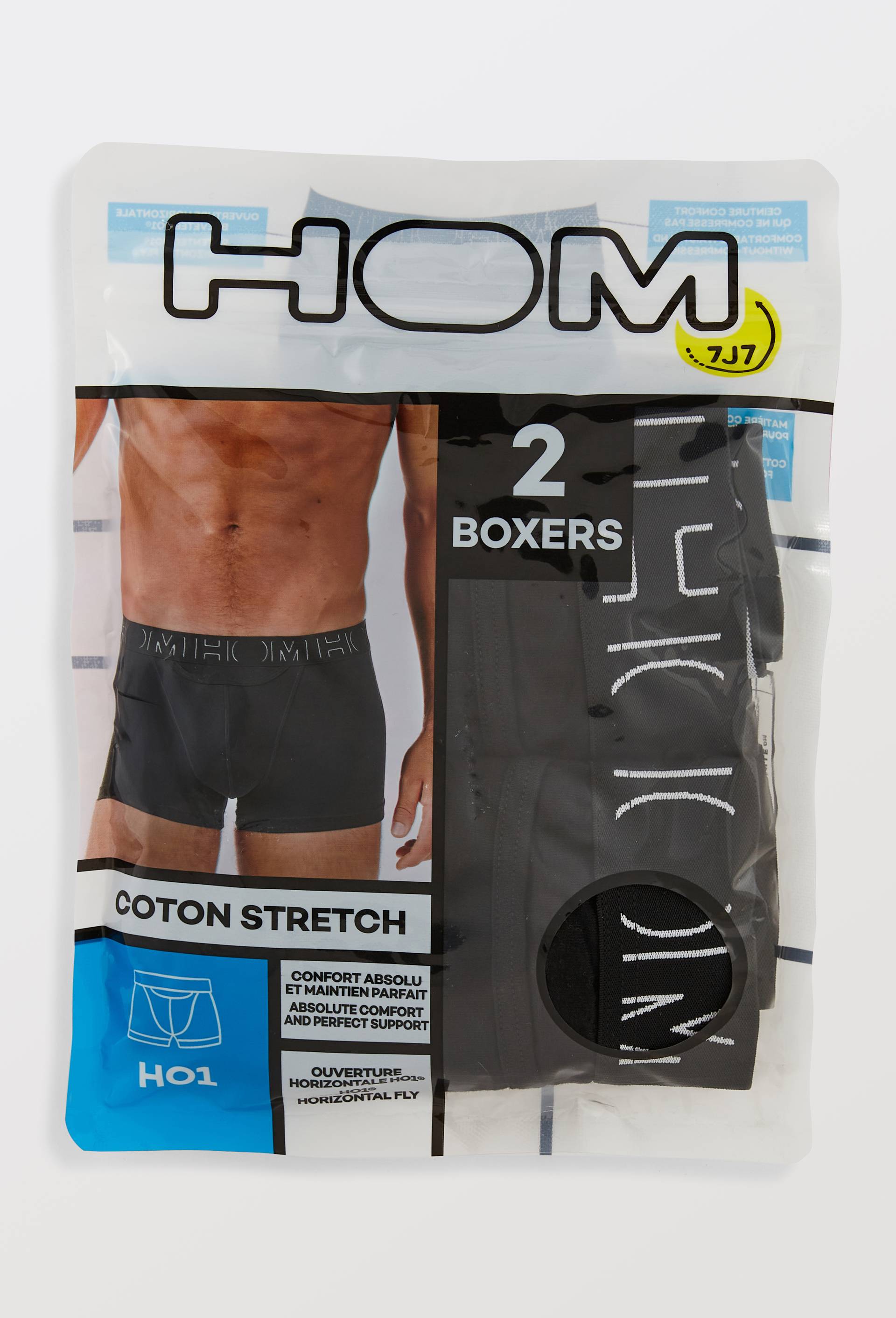 Lot de 2 boxer en coton HOM, certifi&eacute; OEKO-TEX, Noir, large image number 2