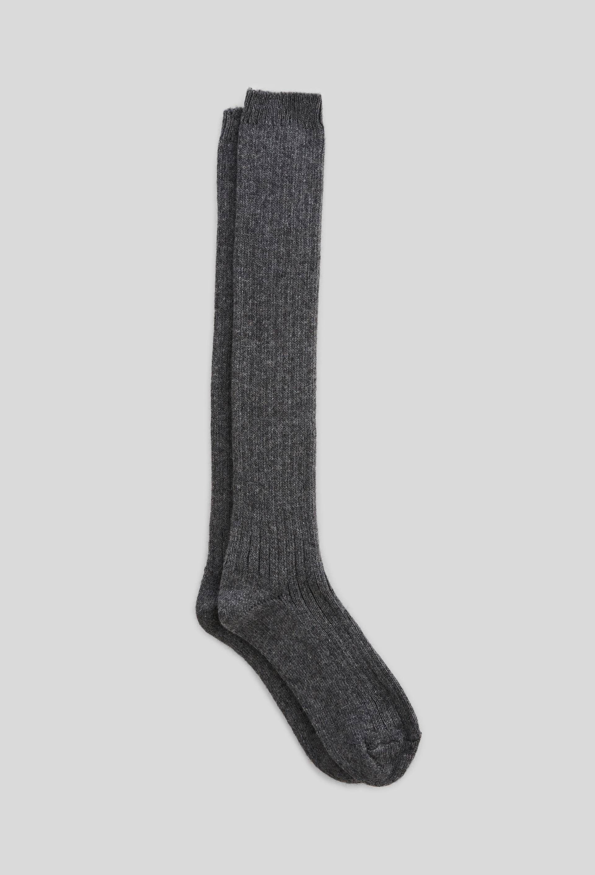 Paire de mi-bas contenant de la laine et du cachemire, Gris fonc&eacute;, swatch image