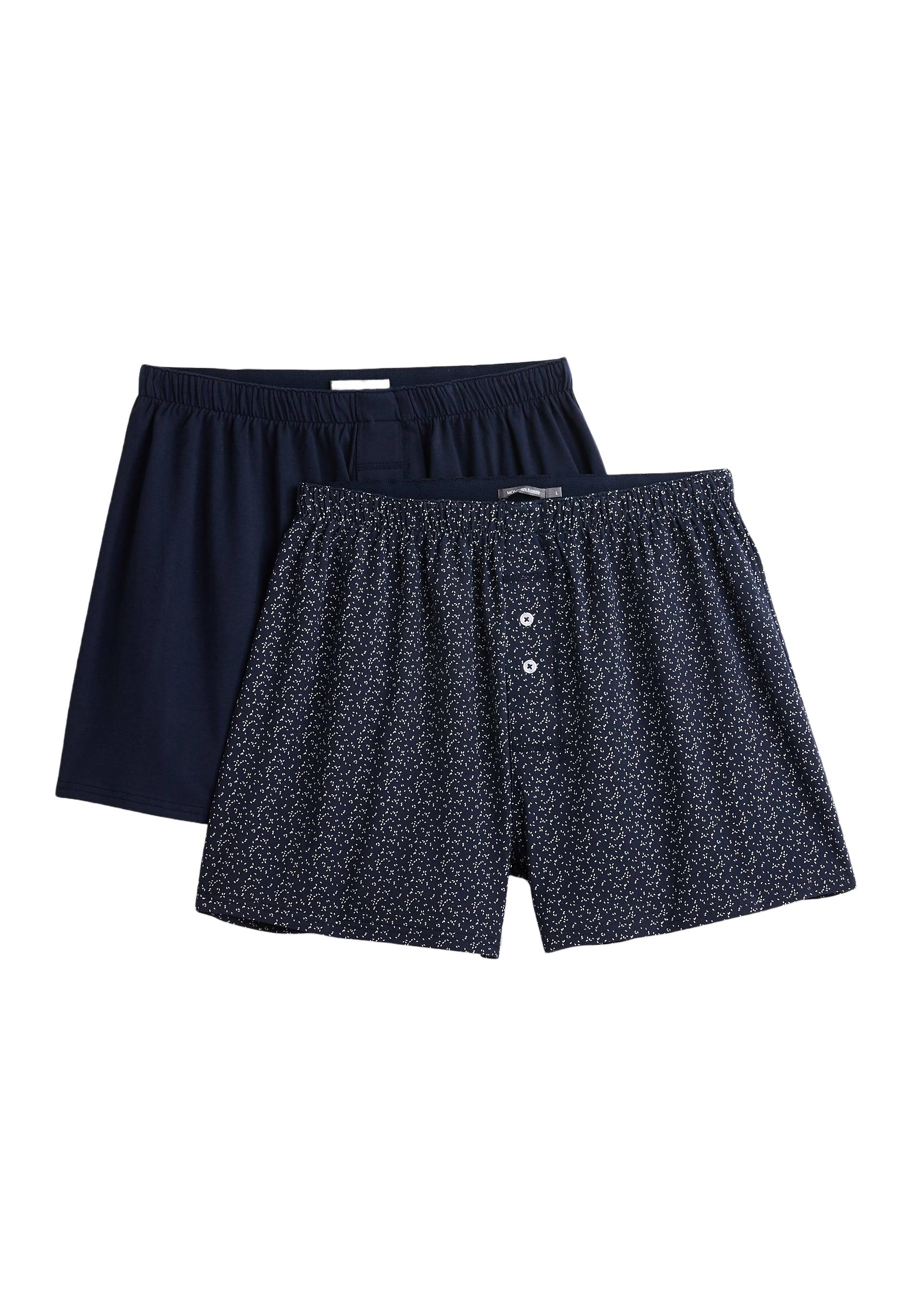 Lot de 2 caleçons à pois en coton BIO, certifié OEKO-TEX, Bleu foncé, large image number 3