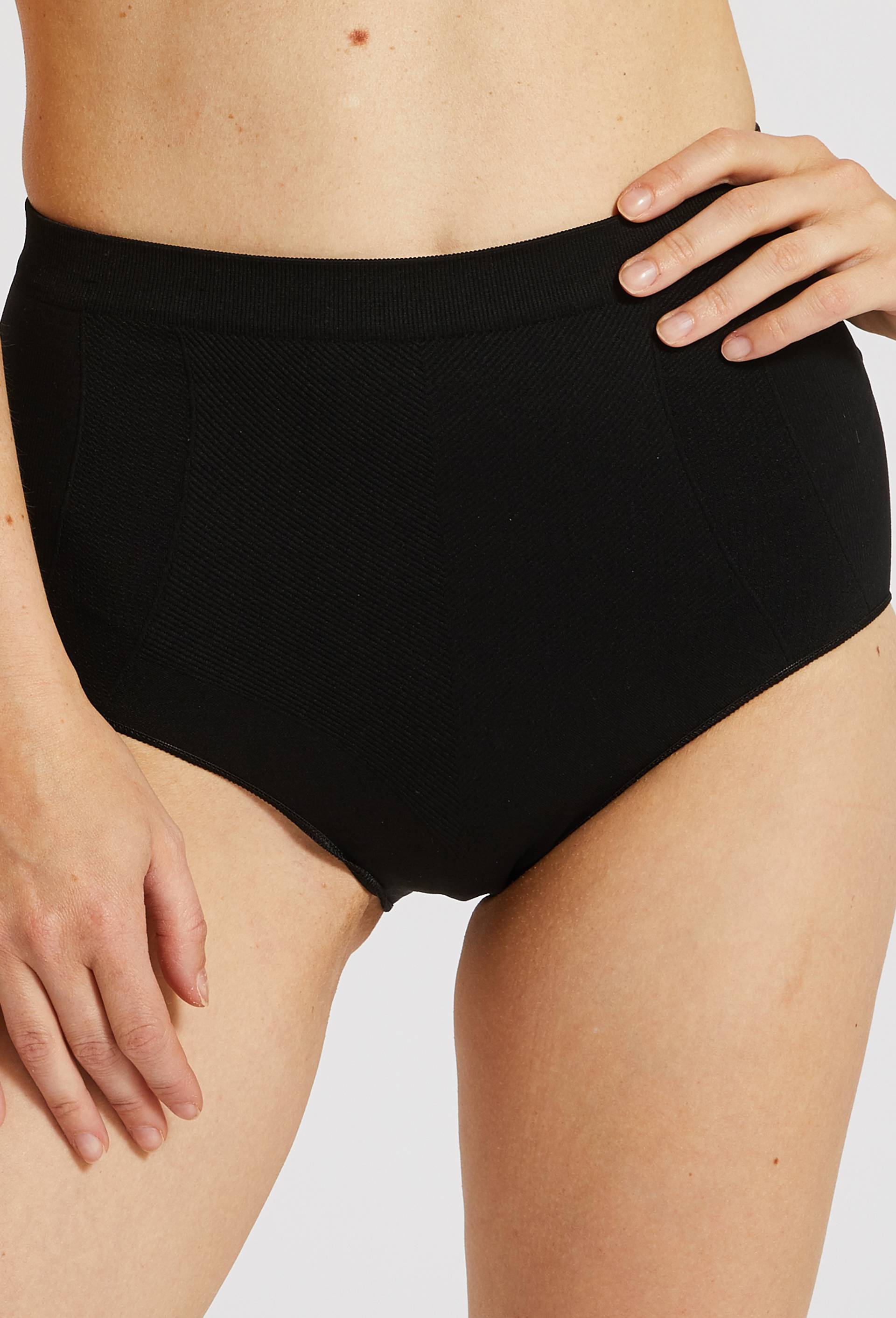 Culotte taille haute ventre plat sans coutures, Noir, large image number 0