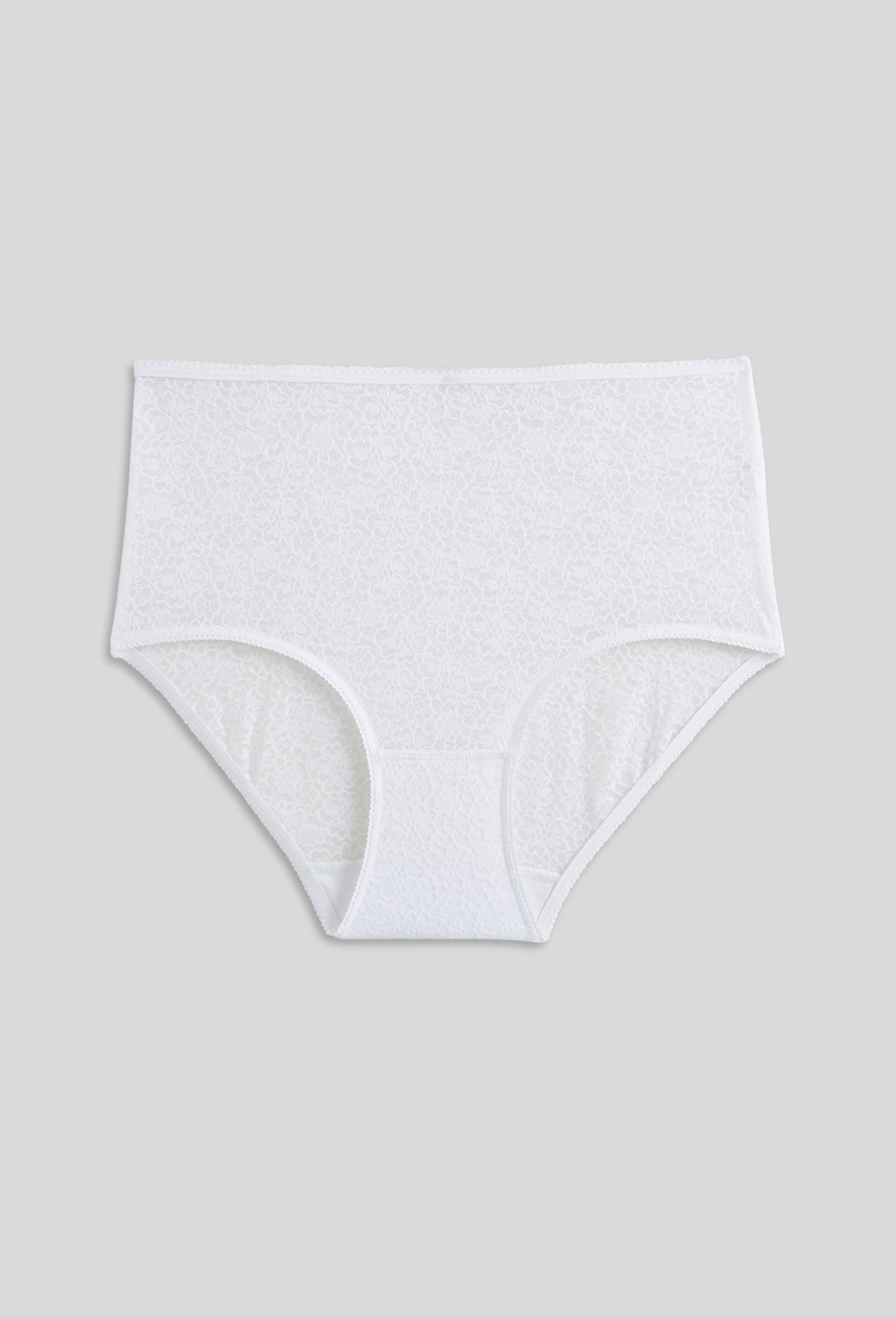 Culotte taille haute en dentelle, Blanc, large image number 0
