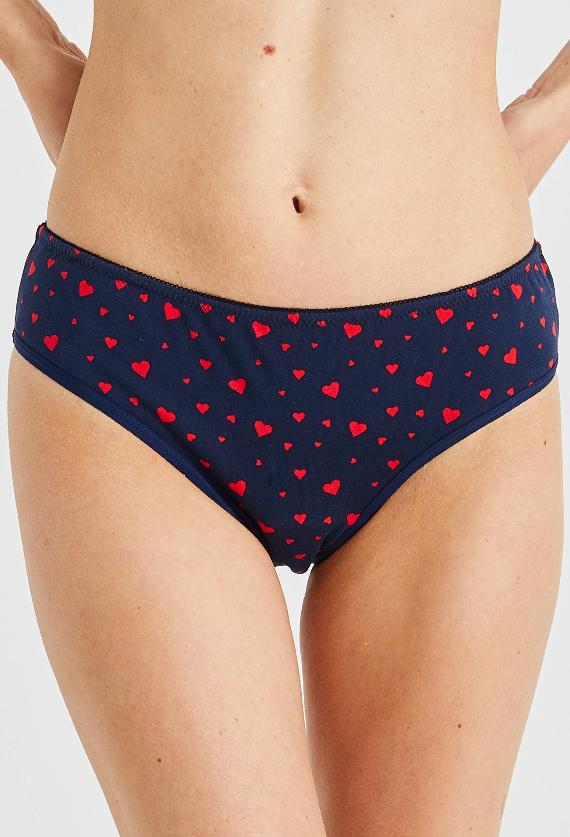 Culotte menstruelle imprim&eacute;e contenant du coton BIO, Bleu fonc&eacute;, large image number 0
