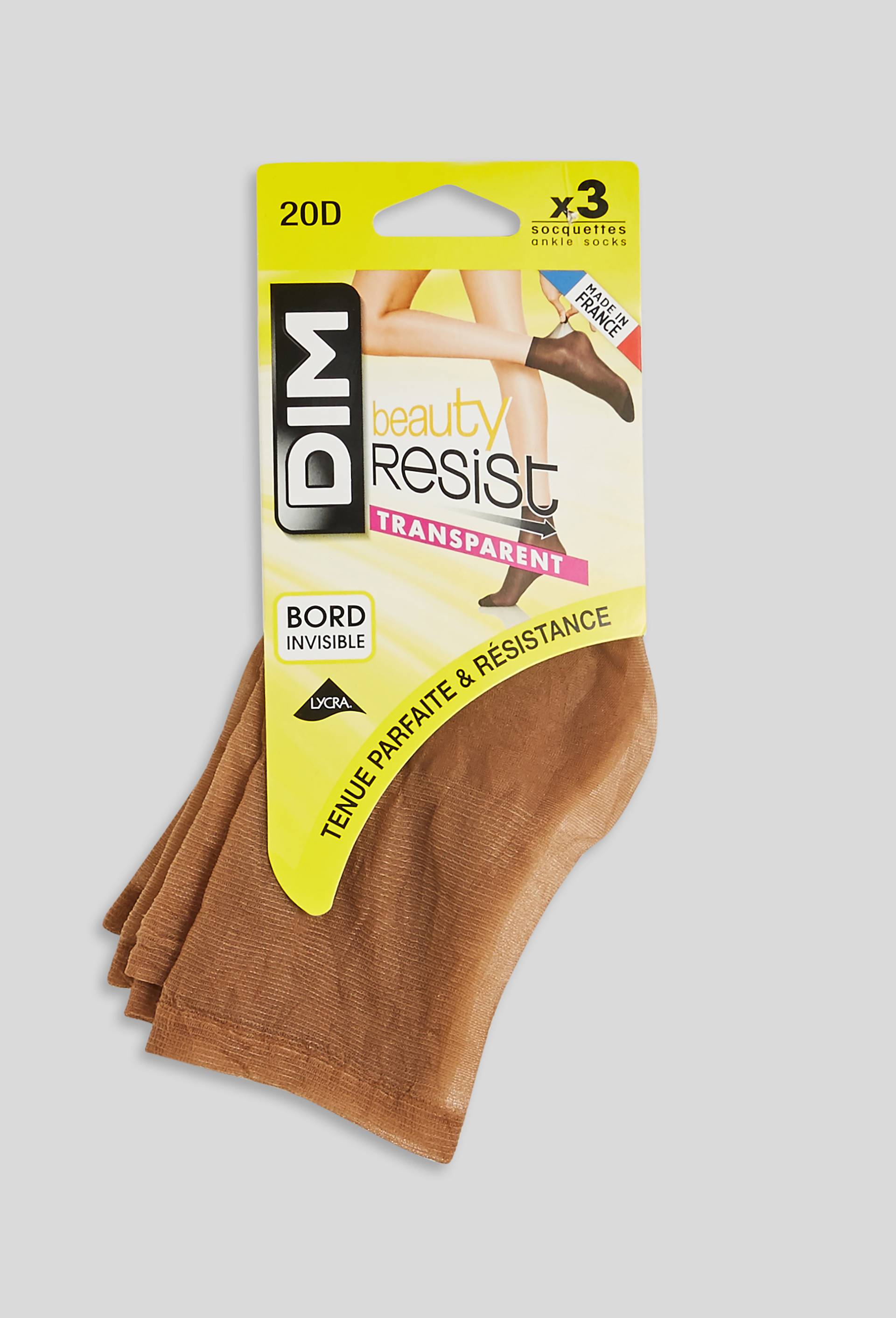 Lot de 3 paires de soquettes BEAUTY RESIST DIM, Brun clair, large image number 0