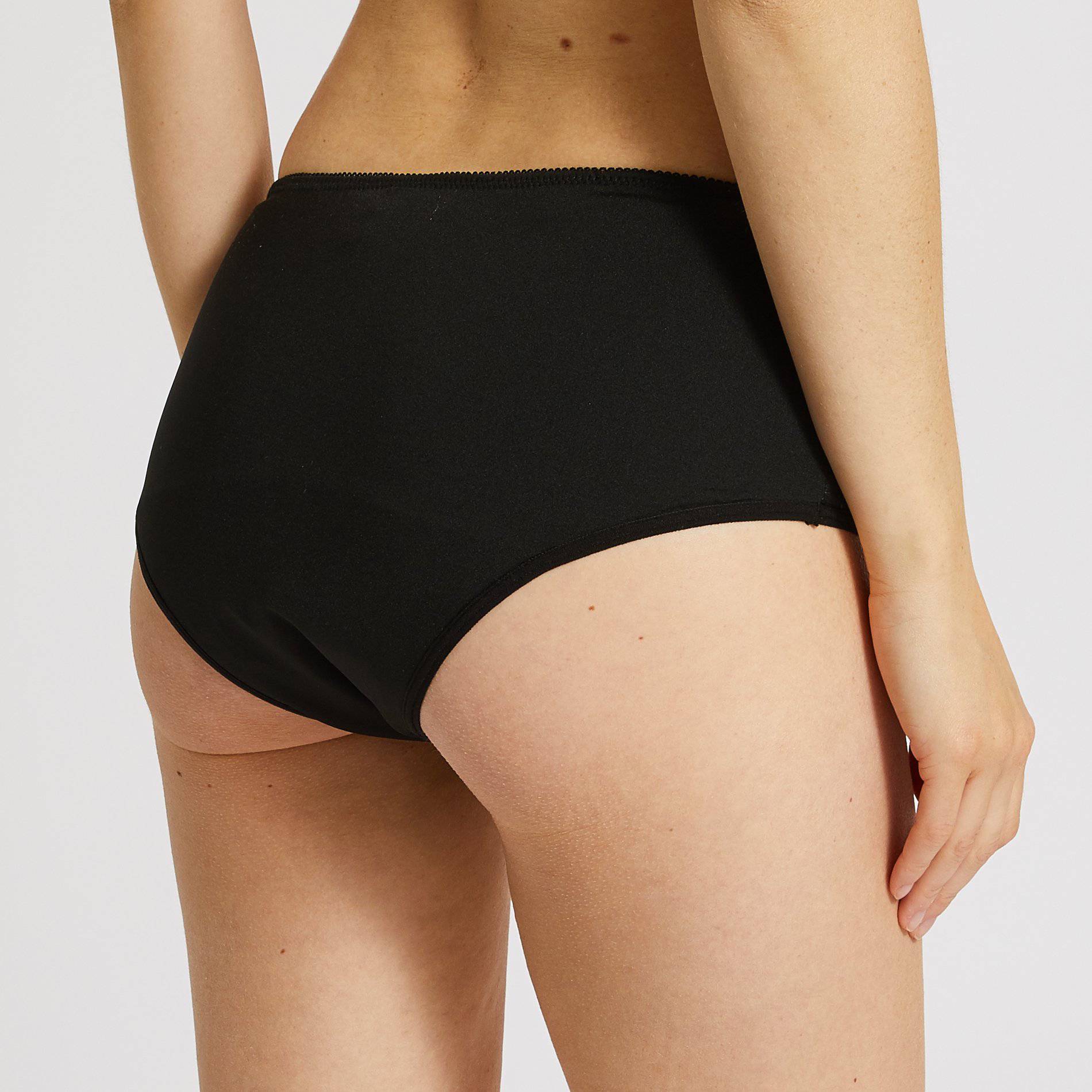 Shorty menstruel en microfibre et dentelle, Noir, large image number 4