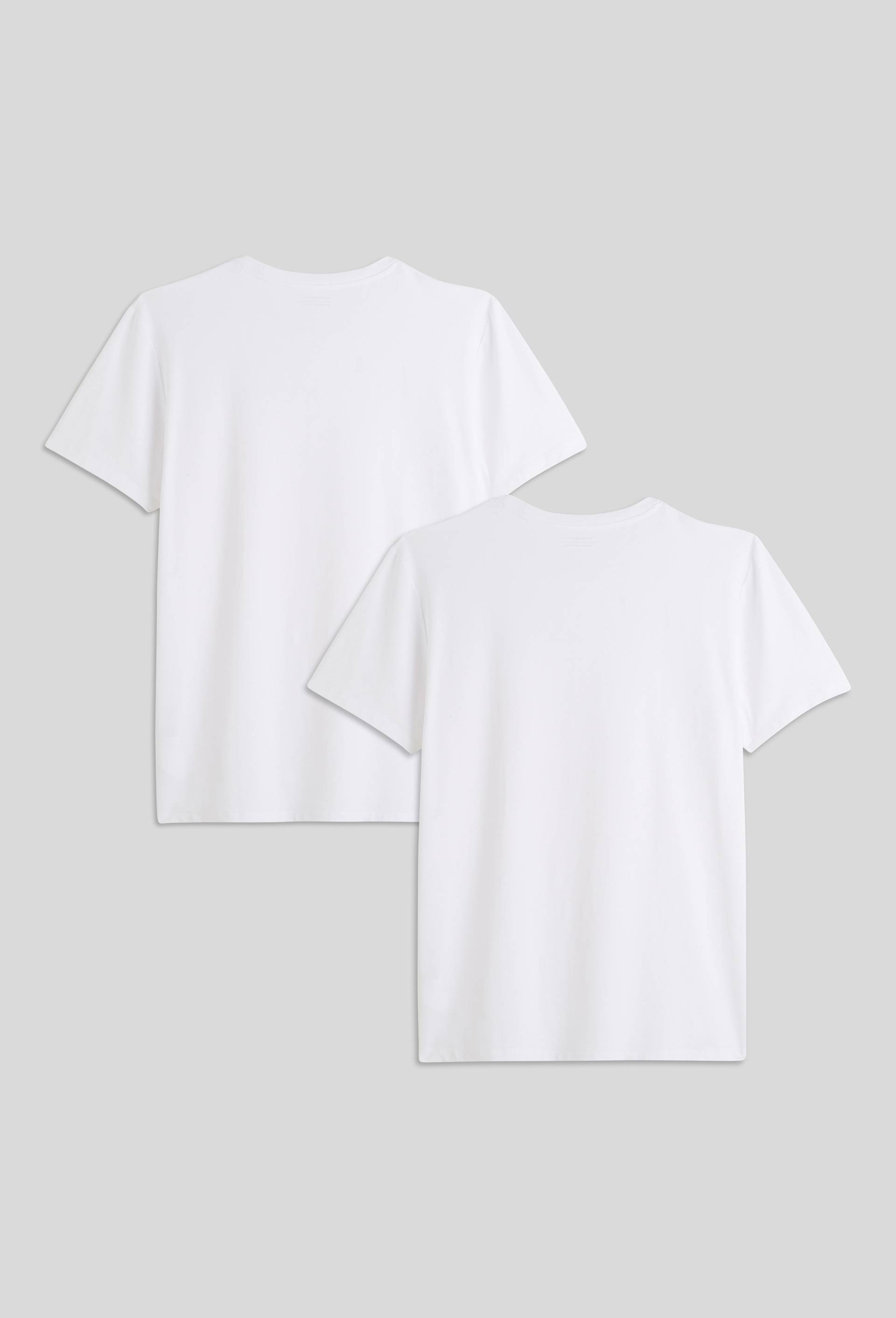 Lot de 2 t-shirts col V en coton BIO GOTS, Blanc, large image number 1