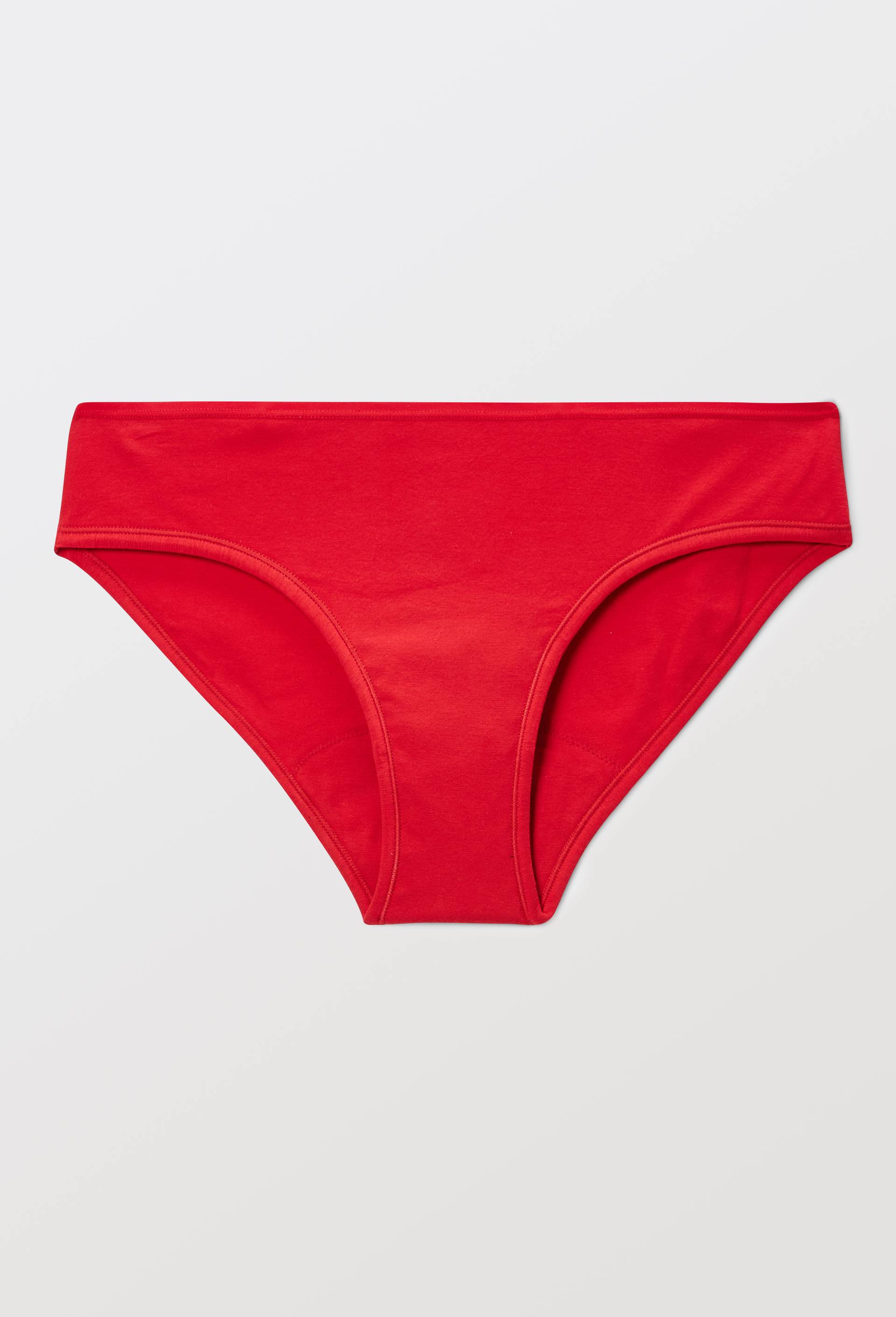 Culotte menstruelle unie en coton BIO, Rouge, large image number 0