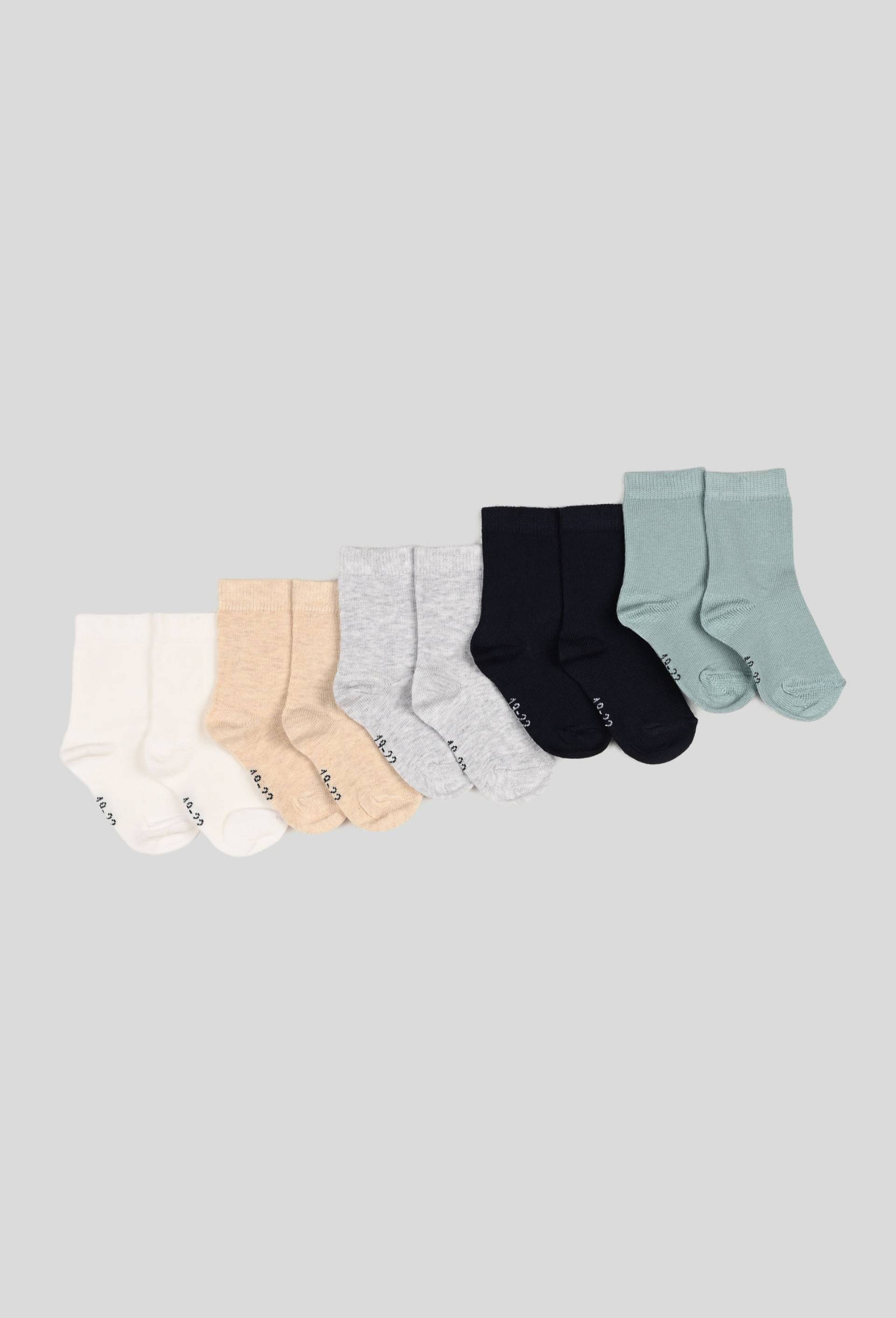 Lot de 5 paires de chaussettes unies contenant du coton BIO, Vert fonc&eacute;, large image number 0