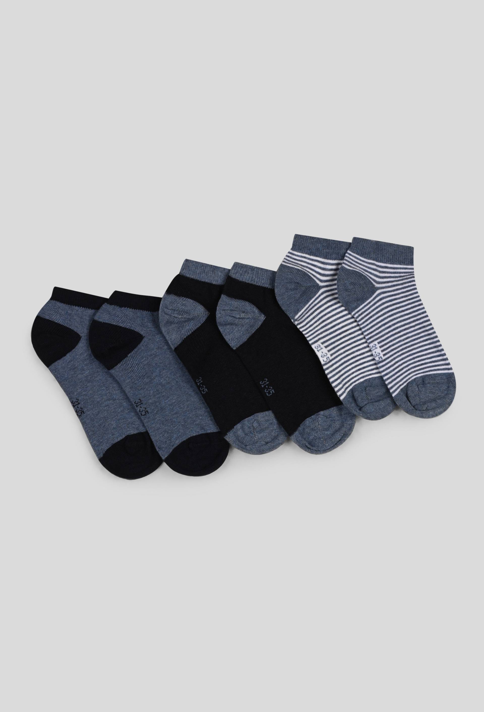 Lot de 3 paires de chaussettes contenant du coton BIO, Bleu, swatch image