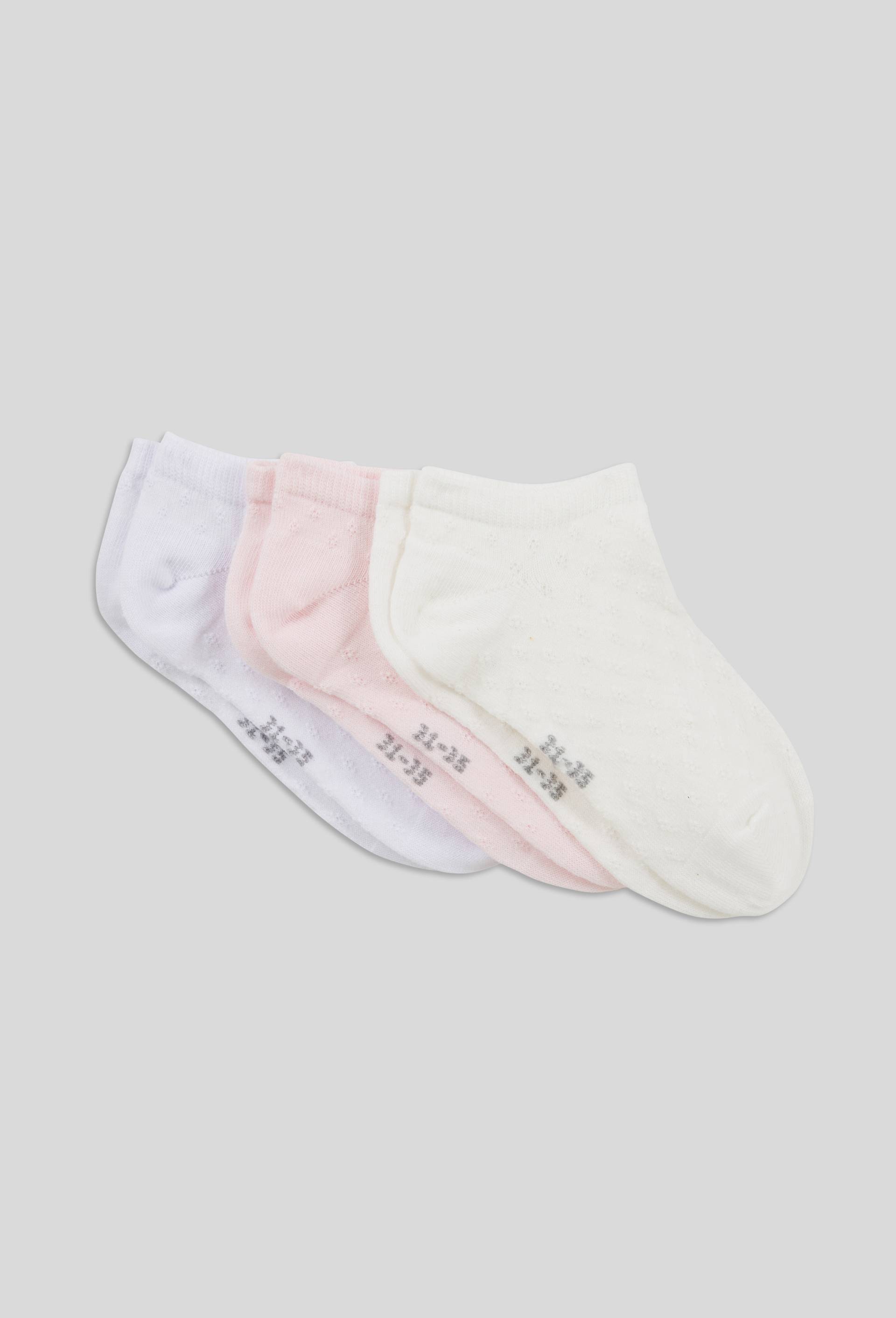 Lot de 3 paires de socquettes contenant du coton BIO, Rose, large image number 0