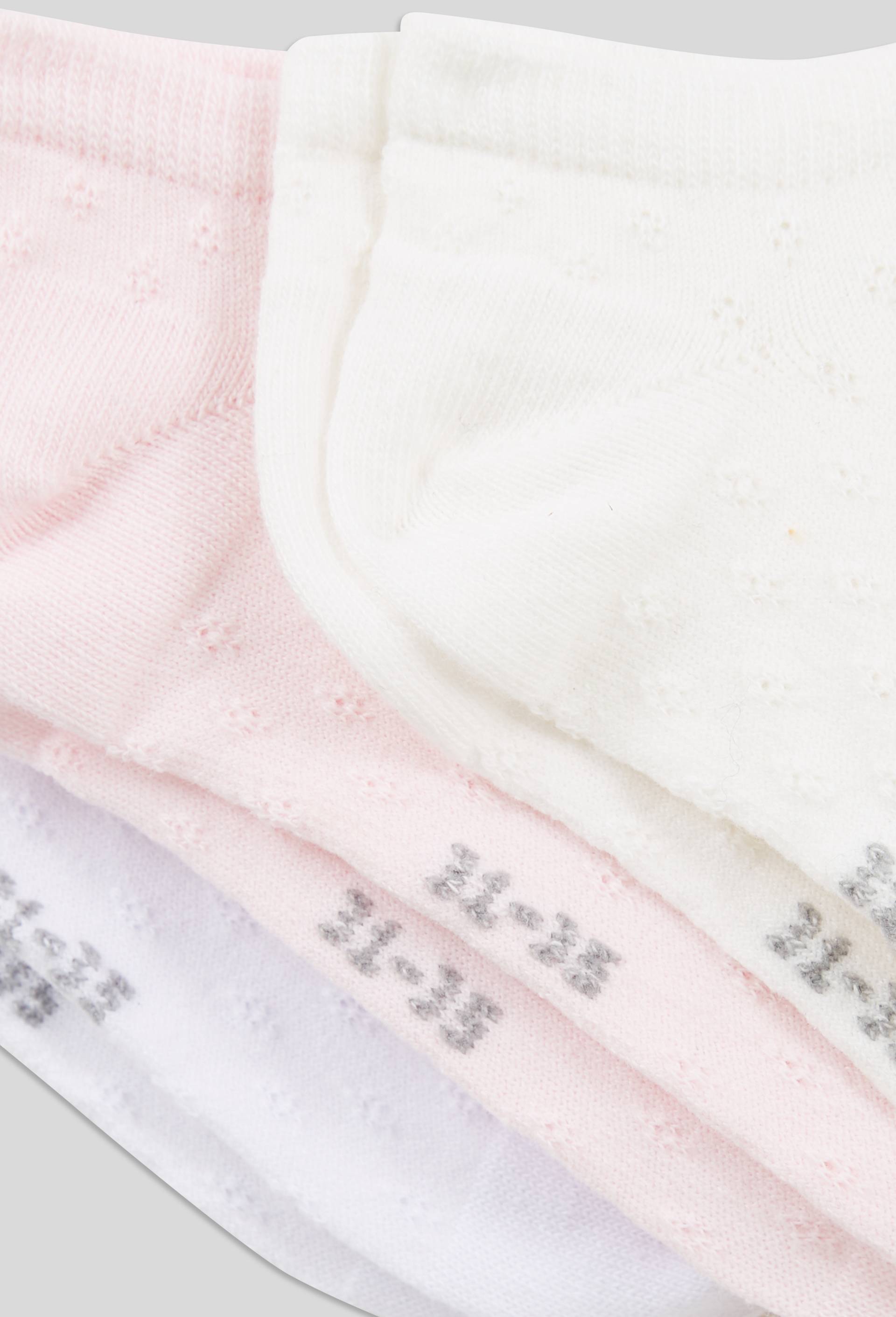 Lot de 3 paires de socquettes contenant du coton BIO, Rose, large image number 1