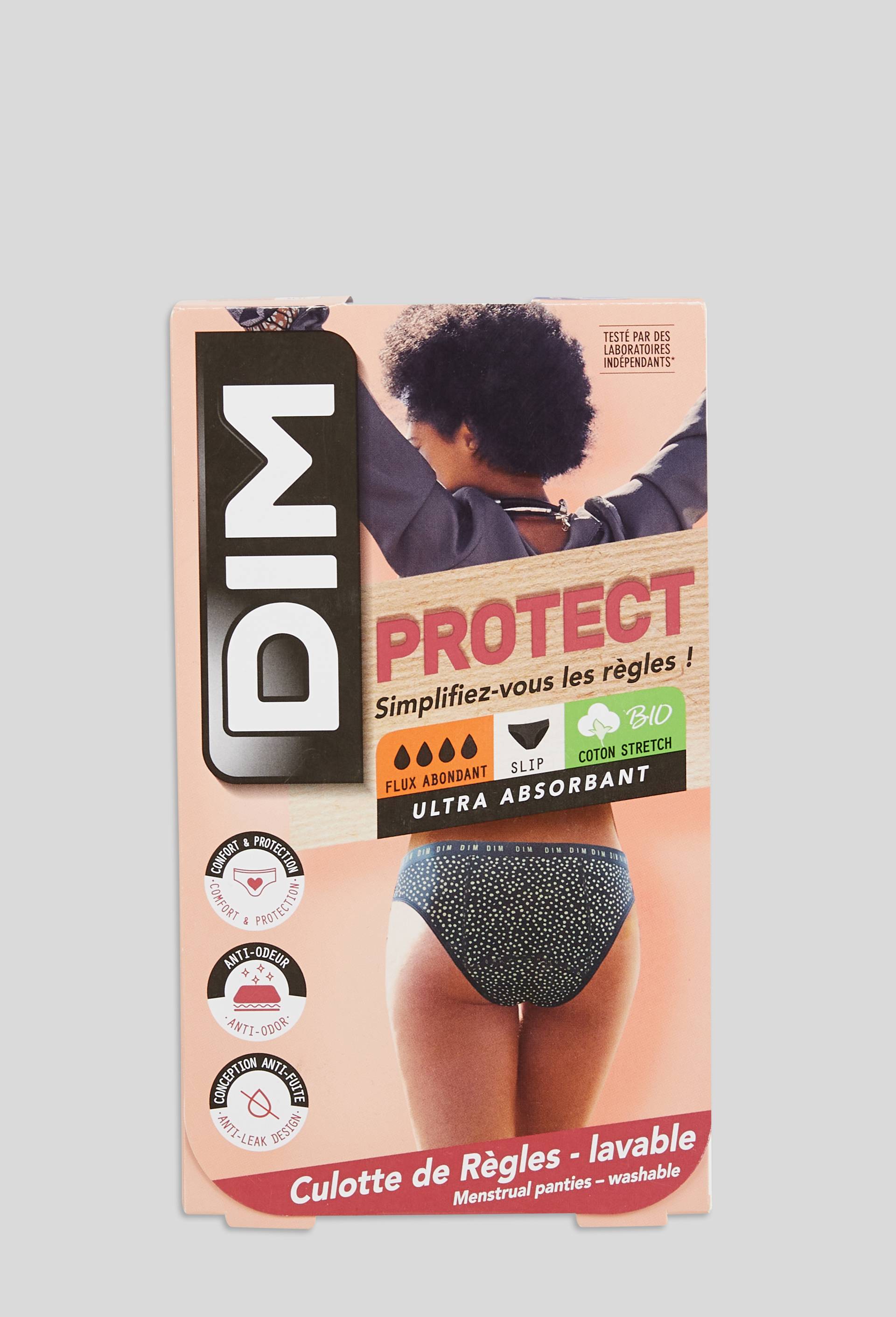 Culotte menstruelle flux abondant DIM PROTECT, Noir, large image number 0