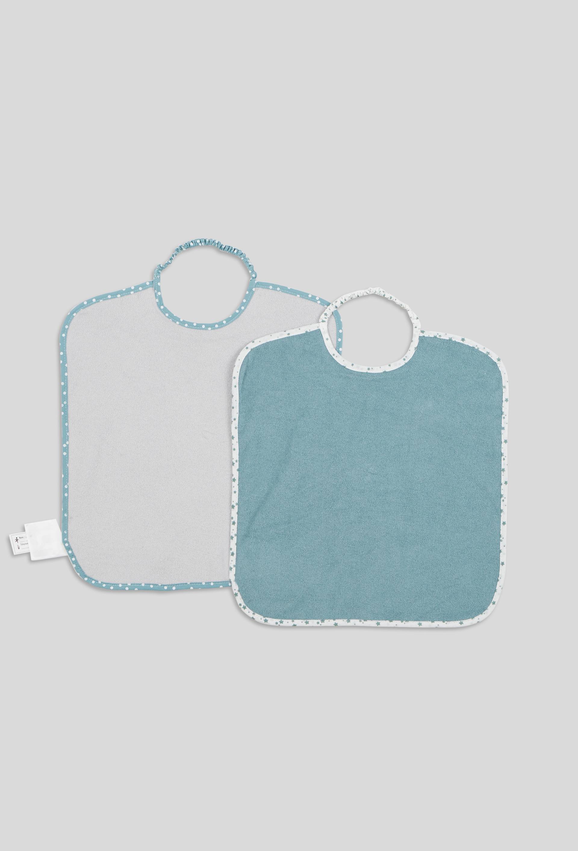 Lot de 2 bavoirs contenant du coton BIO, certifi&eacute; OEKO-TEX, Vert, large image number 1