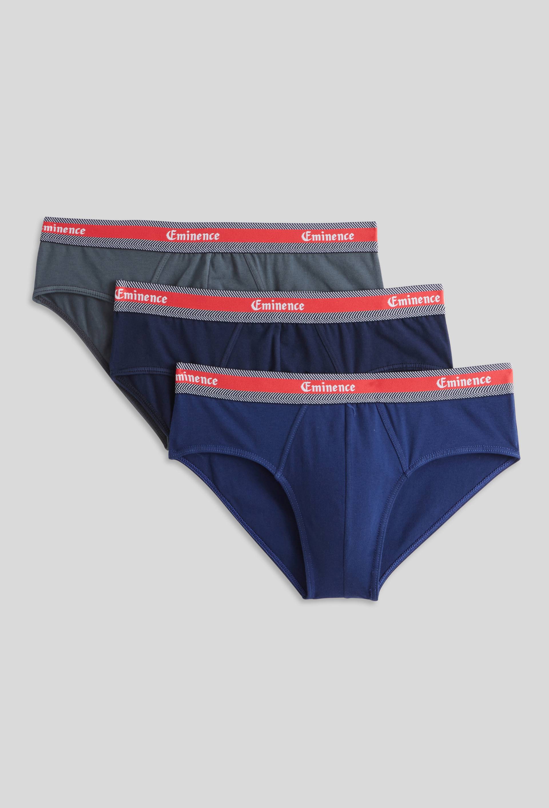 Lot de 3 slips taille basse en coton BIO Eminence, certifi&eacute; OEKO-TEX, Bleu, large image number 0