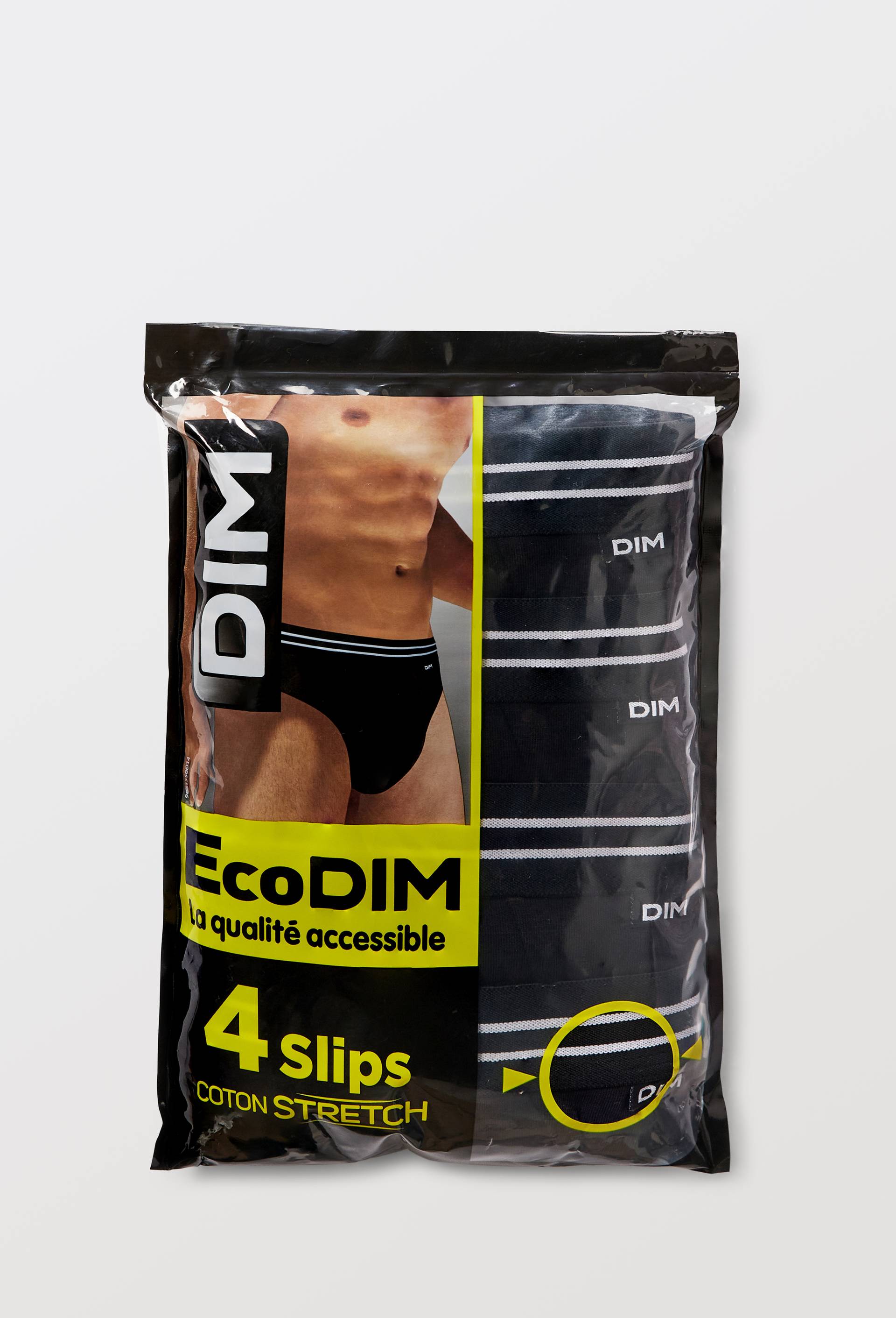 Lot de 4 slips en coton ECO DIM, certifi&eacute; OEKO-TEX, Noir, large image number 2.0