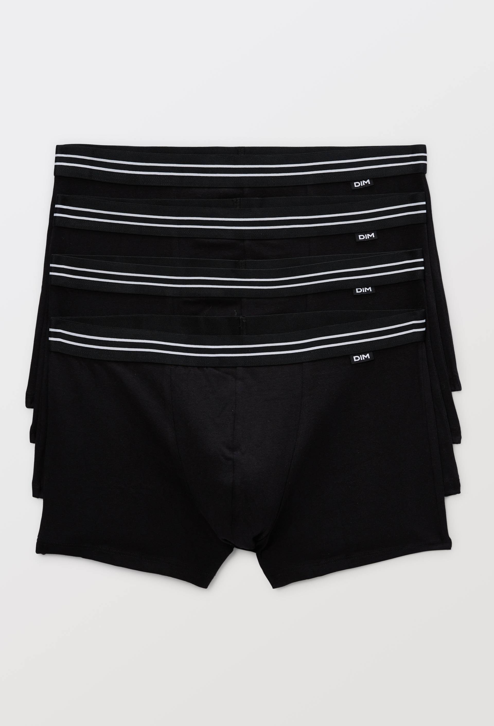 Lot de 4 boxers en coton ECO DIM, certifi&eacute; OEKO-TEX, Noir, large image number 0.0