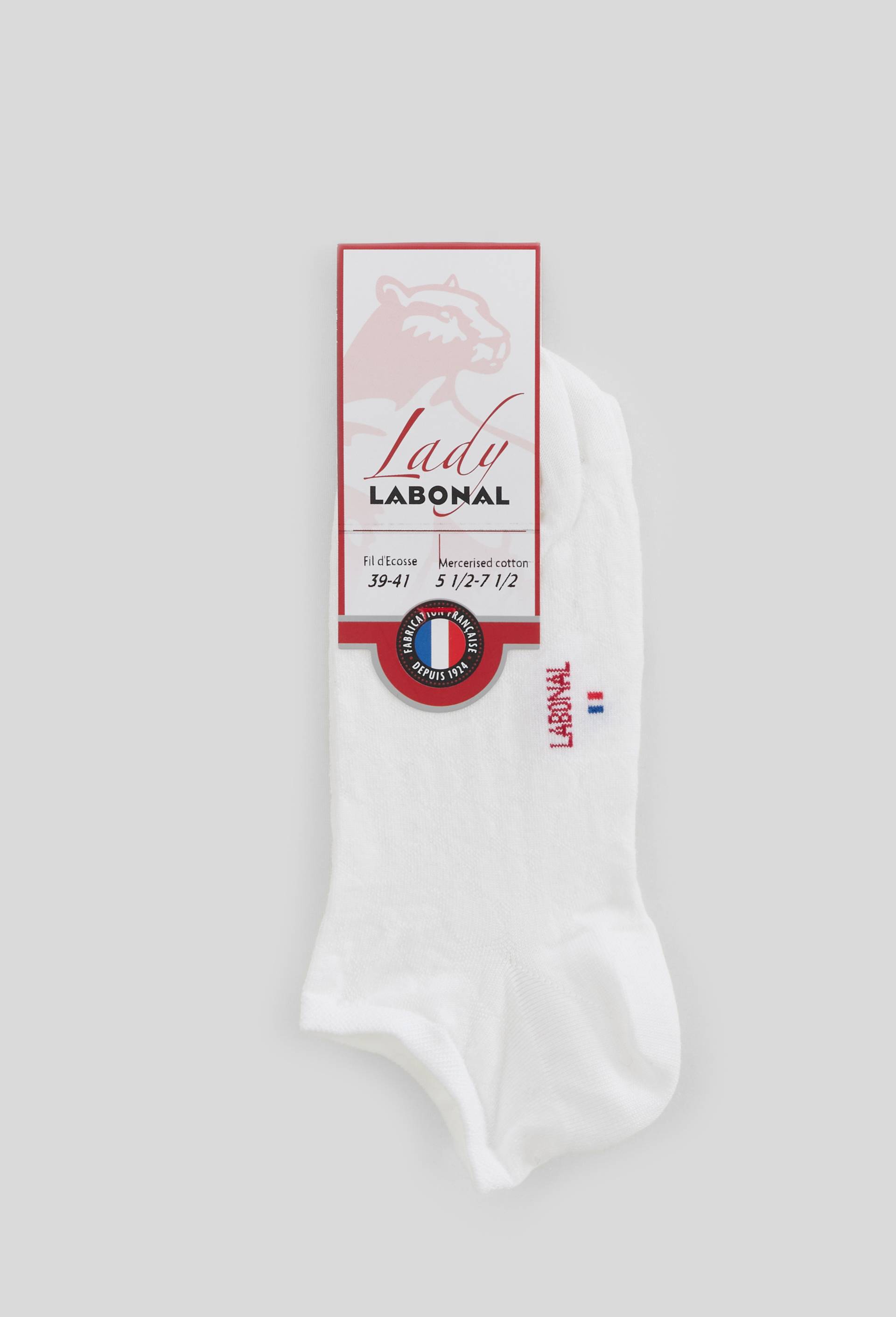 Paire de mini-socquettes en fil d'&eacute;cosse LABONAL, Blanc, swatch image