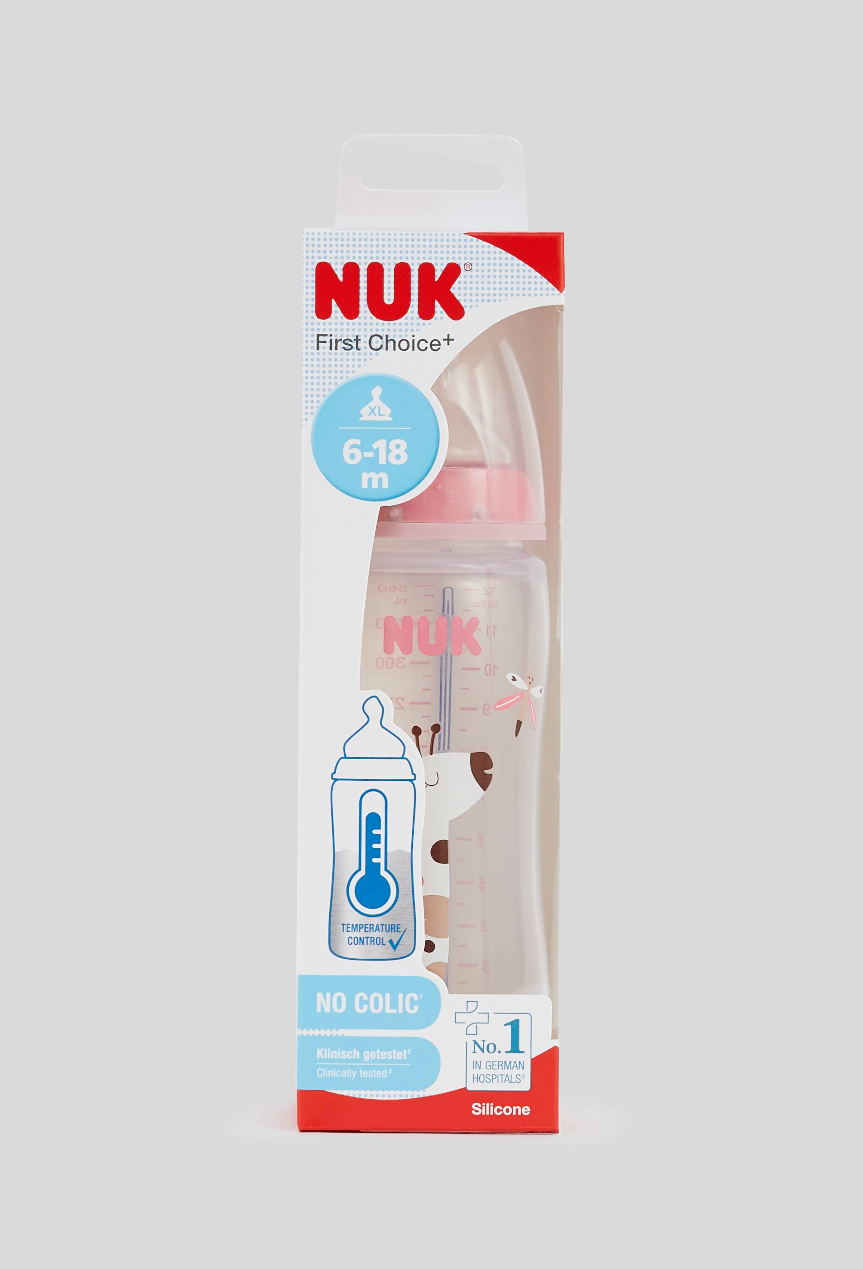 Biberon XL First Choice+ temperature control 6-18 mois 360ml - Girafe, Rose, large image number 1