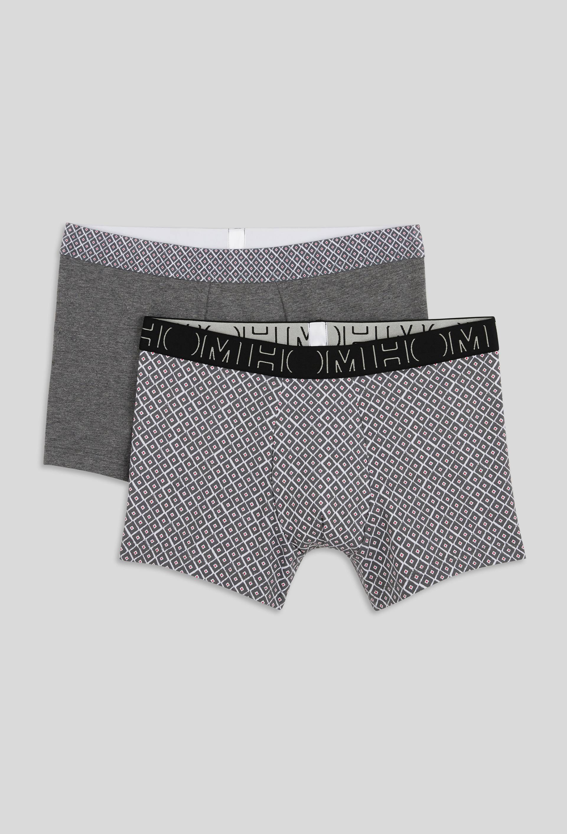 Lot de 2 boxers uni et fantaisie, Gris, large image number 0