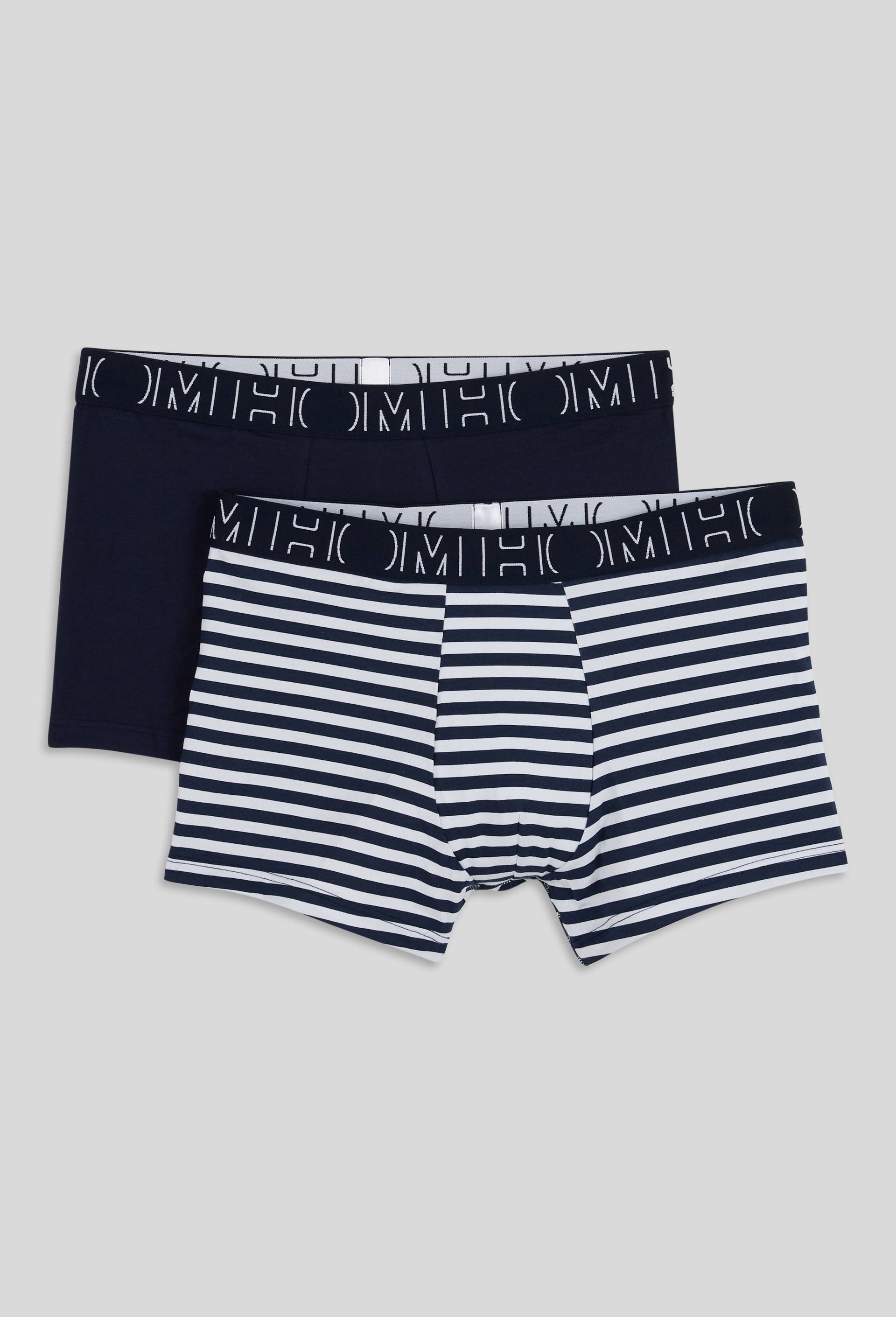 Lot de 2 boxers fantaisie en coton HOM, certifi&eacute; OEKO-TEX, Bleu fonc&eacute;, large image number 0