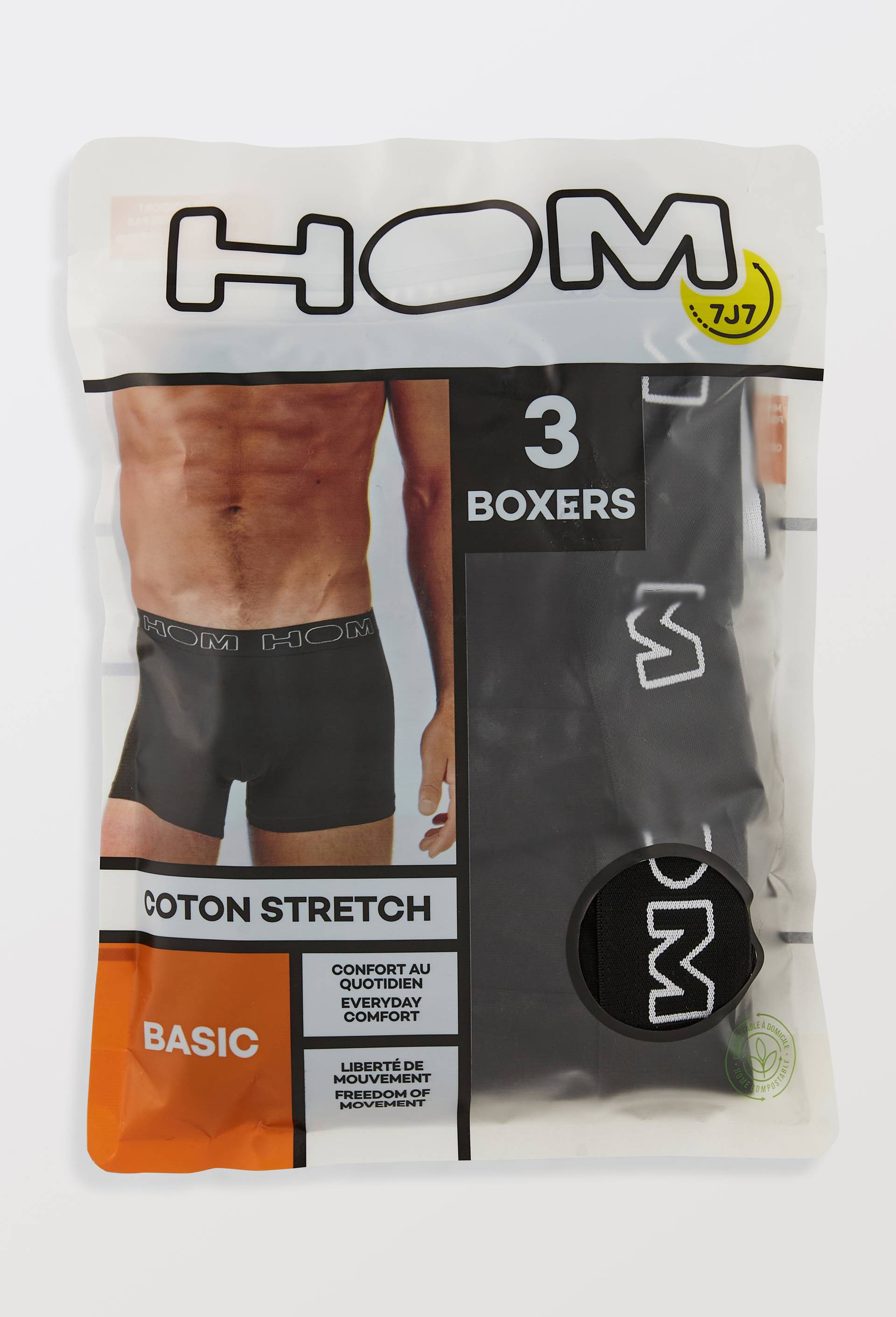 Lot de 3 boxers en coton HOM, certifi&eacute; OEKO-TEX, Noir, large image number 2.0